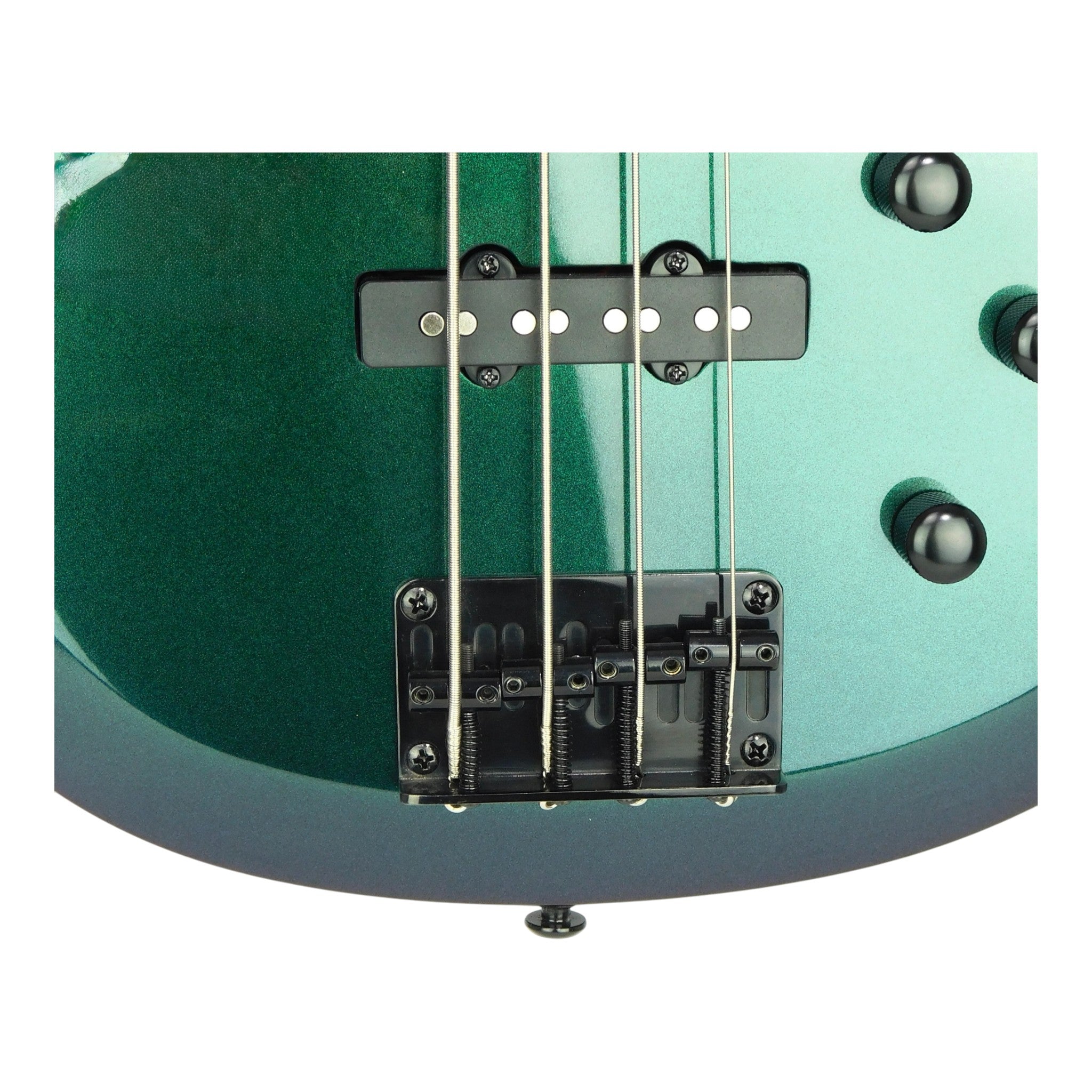 Haze Chameleon Split/Single Coil Solid Basswood J-Style Electric Bass Guitar SBG385V Accessories & CUBEBABY Pedal (Optional)