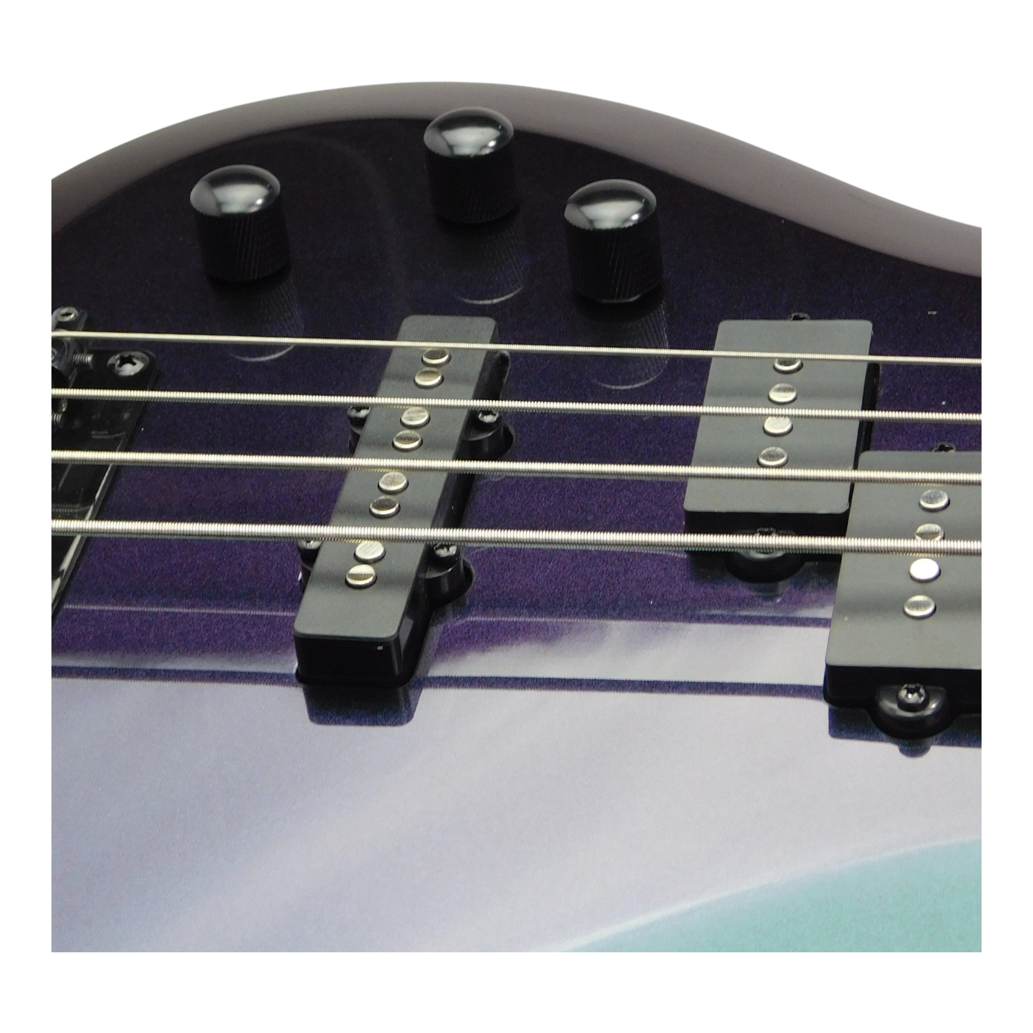 Haze Left-Handed Split/Single Coil Solid Basswood J-Style Electric Bass Guitar - Chameleon SBG385VLH