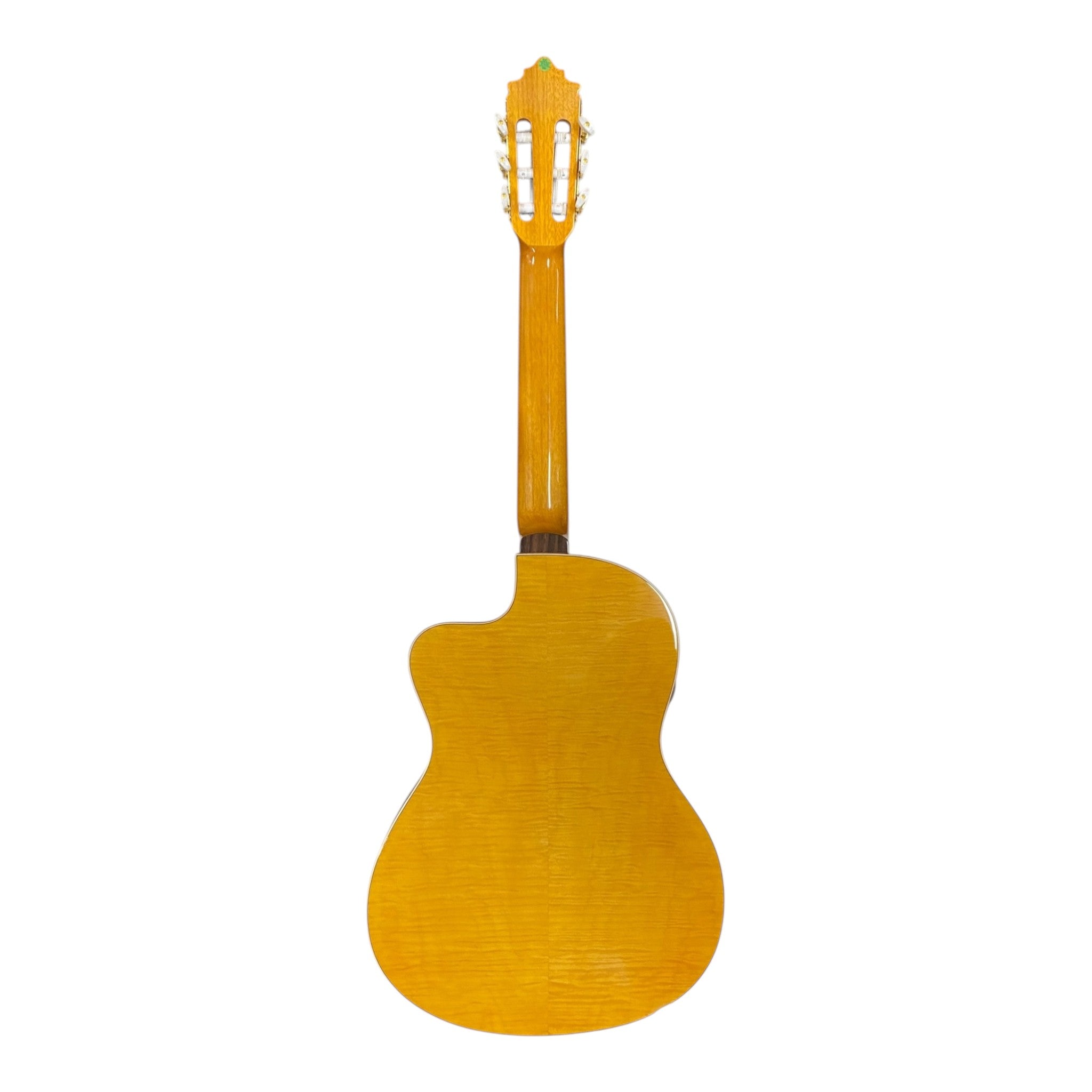 Haze Solid Spruce Top Flamed Maple Bowled Back Cutaway Classical Guitar w/ Double OS1 Vibration Pickups - SCG953BCEQN