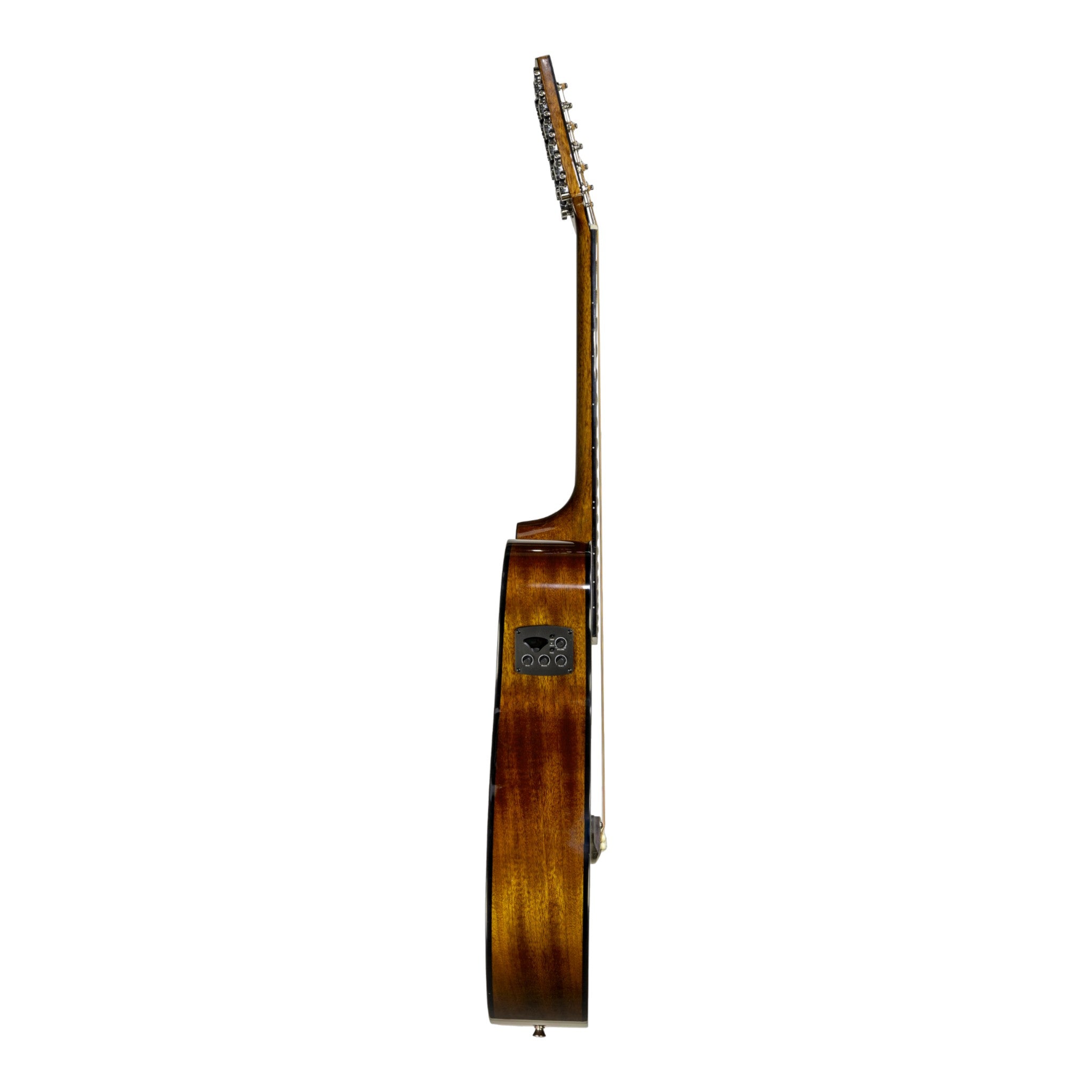 Haze SDG82712CEQSM 12-String Mahogany/Sapele Body Acoustic-Electric Guitar Height Adjustable Saddle - MG30