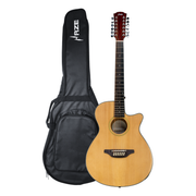 Haze SDG82712CEQN 12-String Acoustic-Electric Guitar with Height Adjustable Saddle - Natural