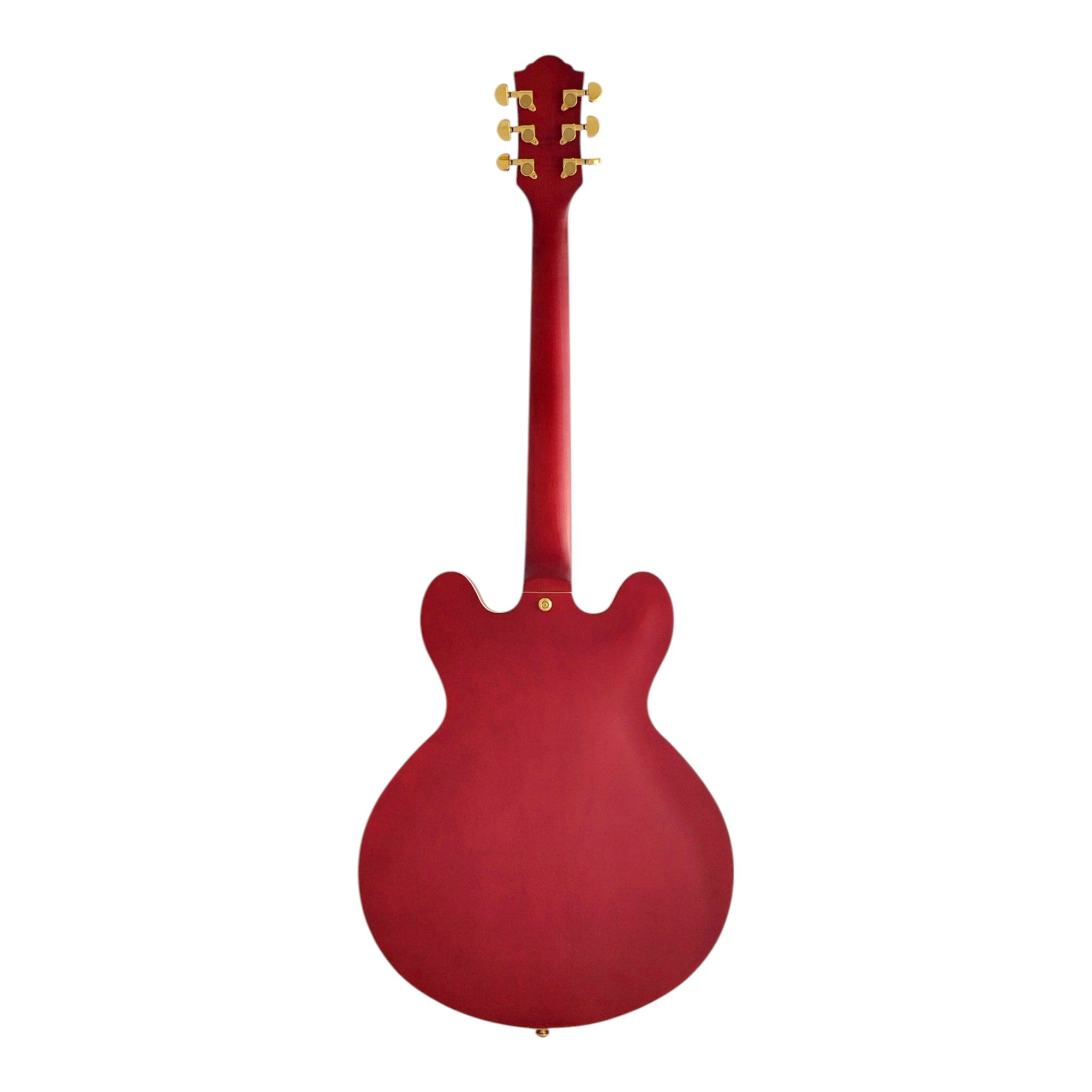 Haze SEG1975WRDS Maple Semi-Hollow Arched Top HES Electric Guitar in Wine Red w/ Vibrato Bar