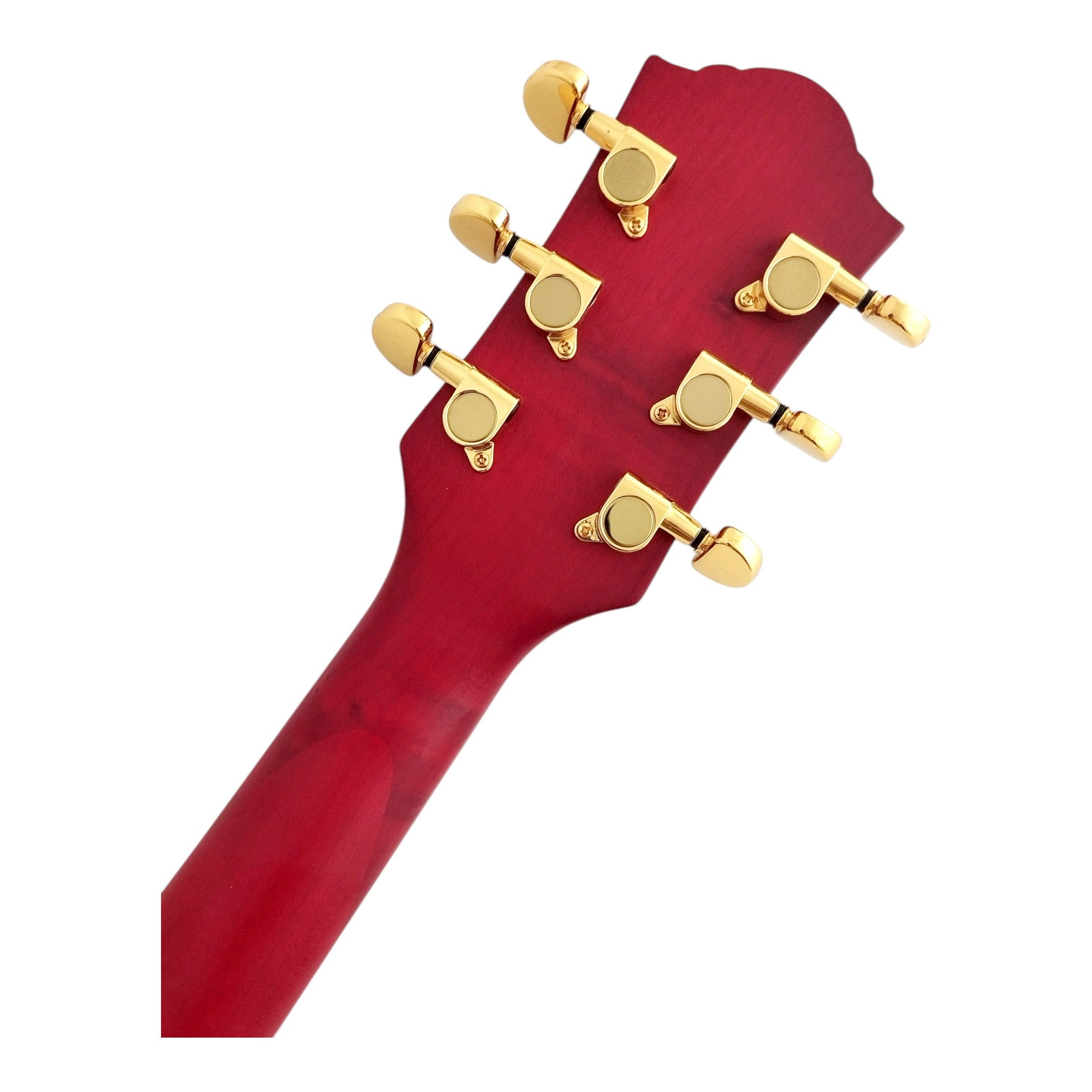 Haze SEG1975WRDS Maple Semi-Hollow Arched Top HES Electric Guitar in Wine Red w/ Vibrato Bar