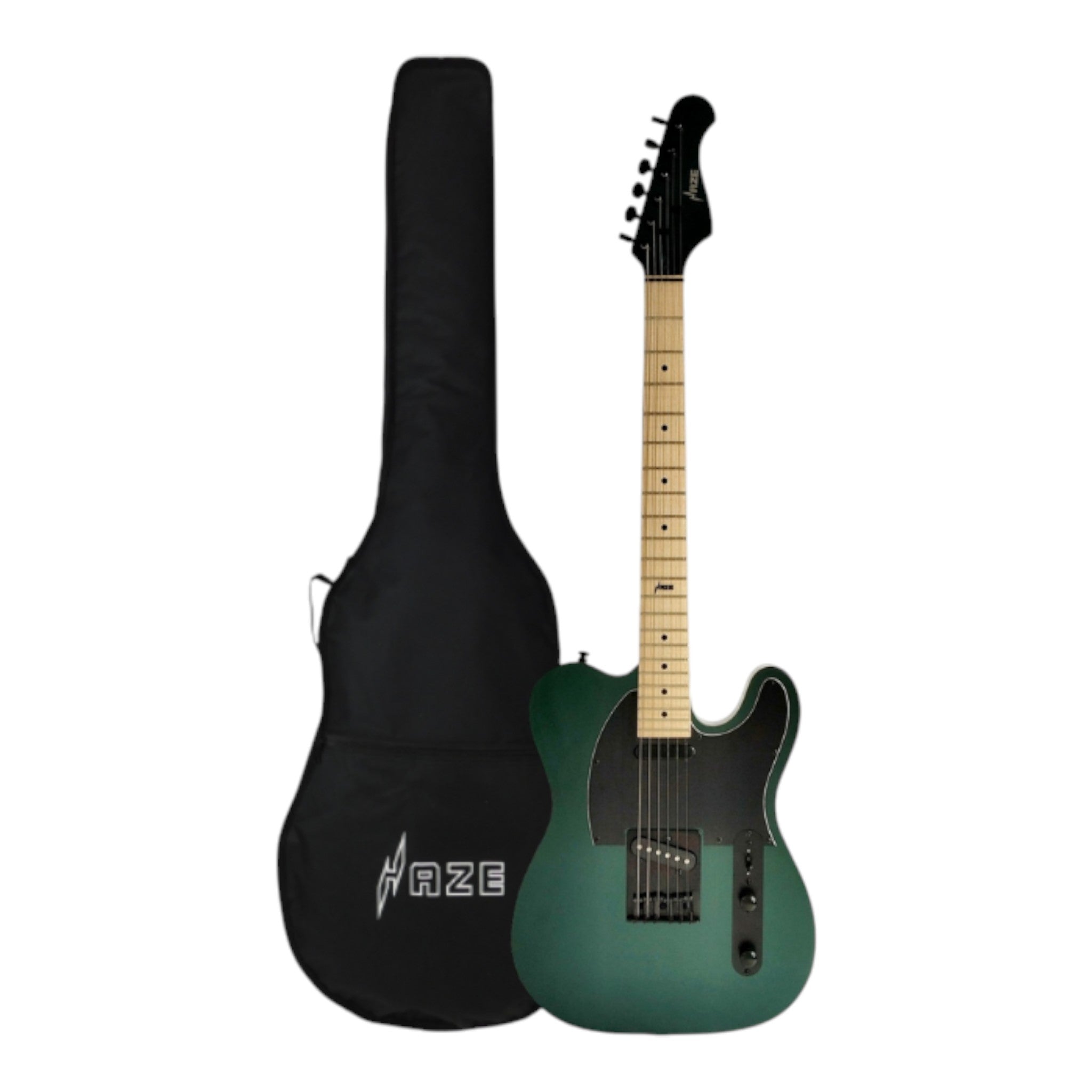Haze SEG287 Chameleon Green/Purple Electric Guitar with Single Coils + 10W Amp. (Optional)