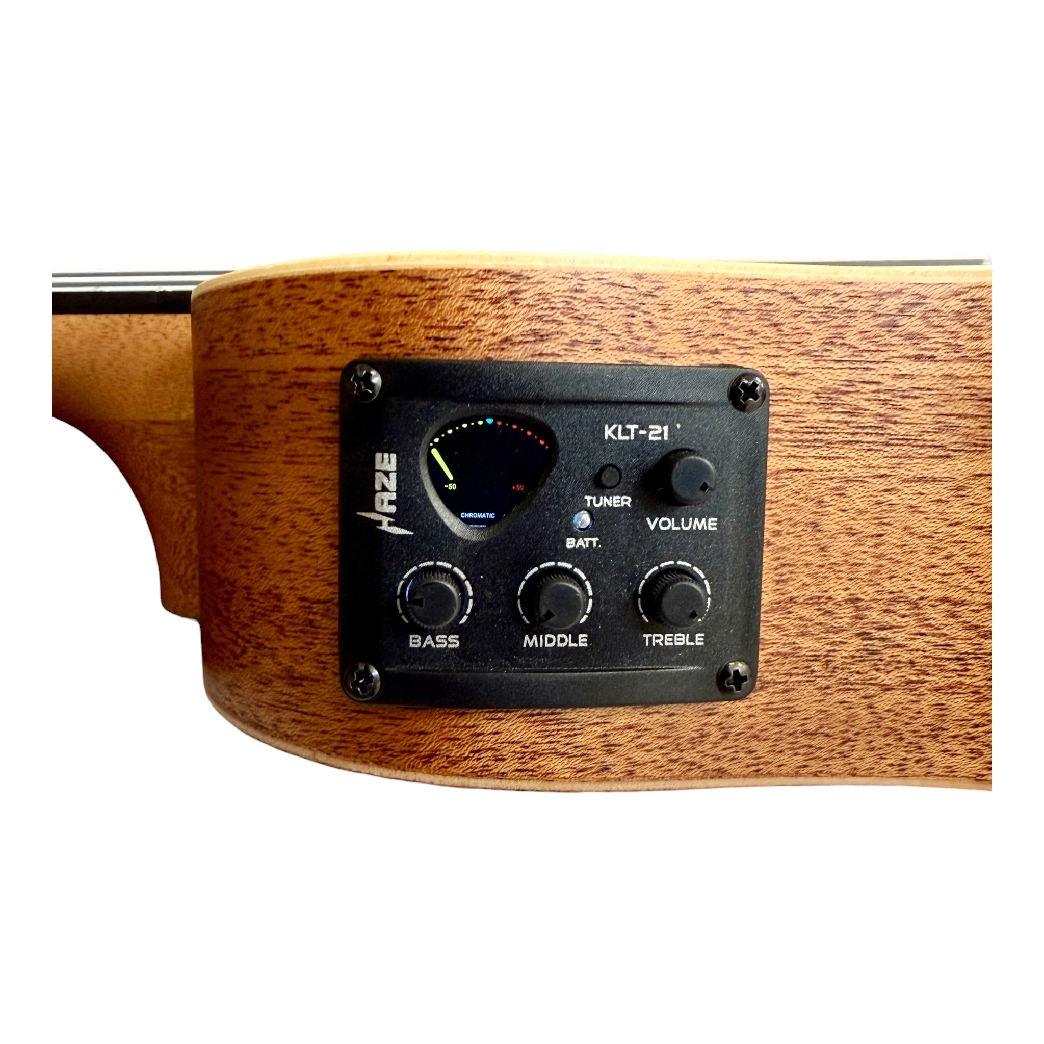 Haze UK120 Spruce Top Acoustic-Electric 21" Soprano Ukulele in Natural Matte - UK12021EQ