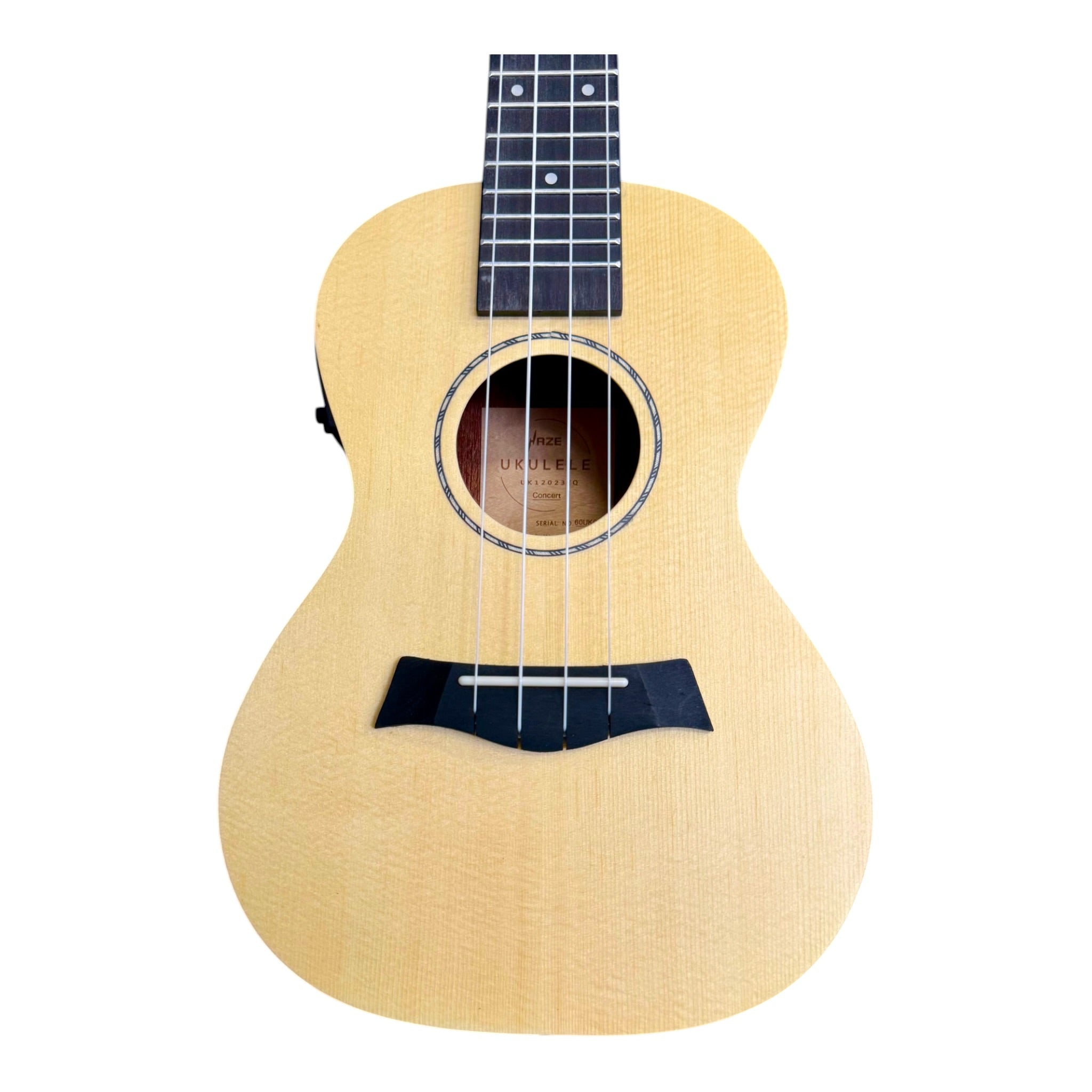 Haze UK120 Spruce Top Acoustic-Electric 23" Concert Ukulele in Natural Matte - UK12023EQ