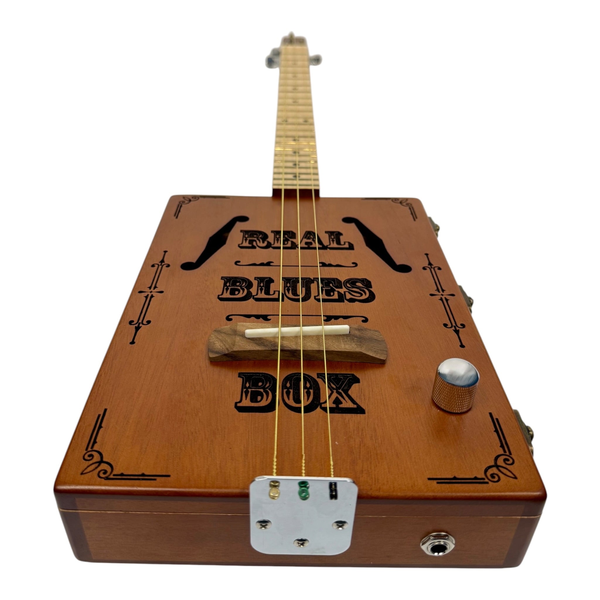 Haze X1 "Blues" Mahogany Body 3-String Cigar Box Guitar Complete DIY Kit - Passive Piezo Pickup (Optional Slide Available)