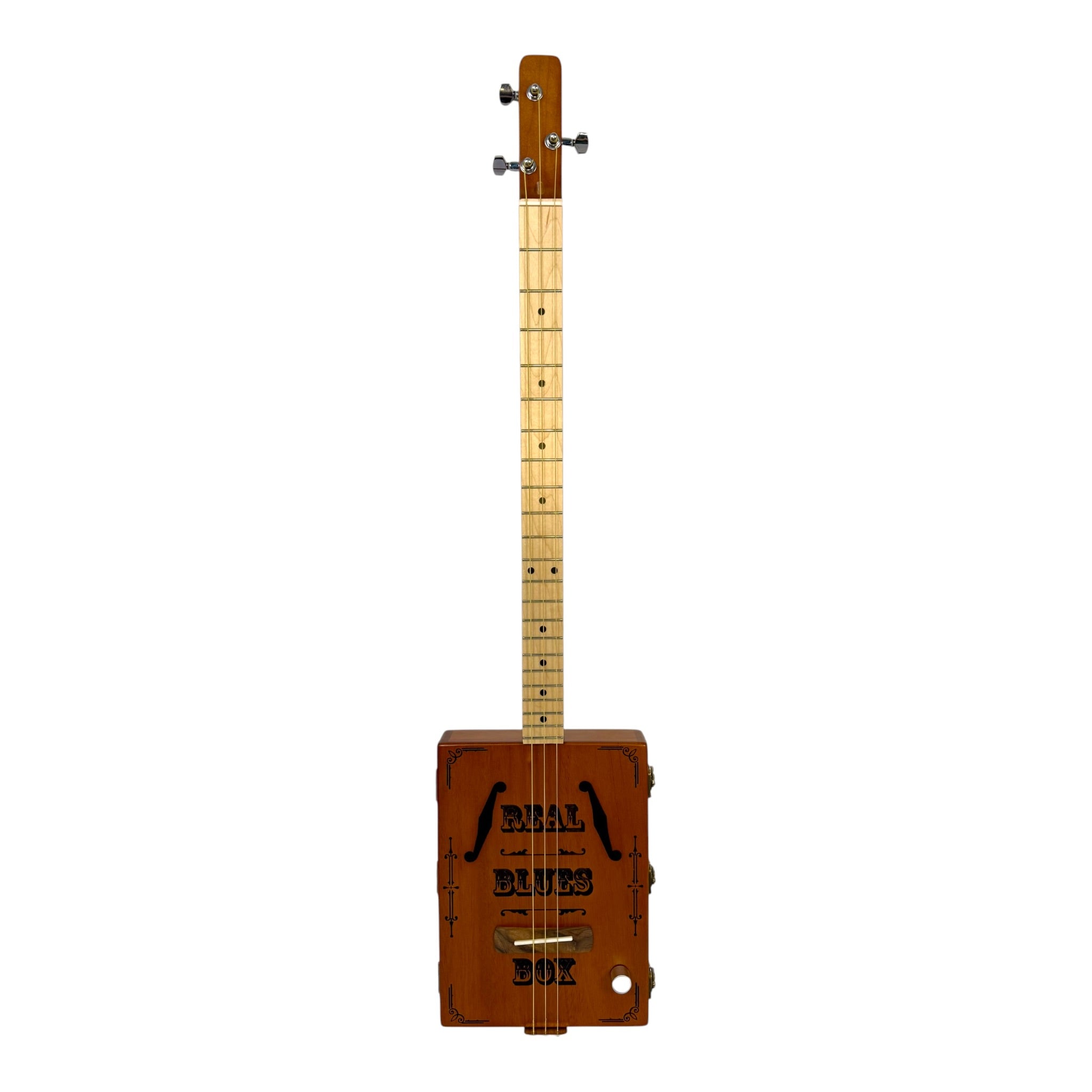 Haze X1 "Blues" Mahogany Body 3-String Cigar Box Guitar Complete DIY Kit - Passive Piezo Pickup (Optional Slide Available)