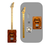Haze X4 "Blues" Mahogany Body 4-String Electric Cigar Box Guitar Complete DIY Kit - Passive Single Coil Pickup