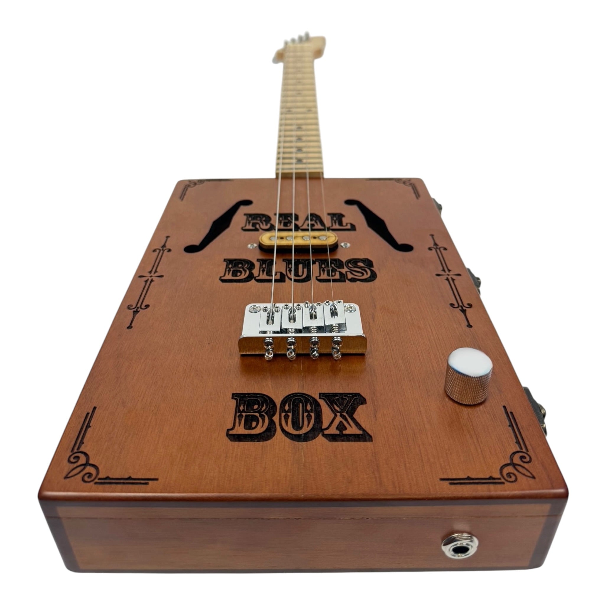 Haze X4 "Blues" Mahogany Body 4-String Electric Cigar Box Guitar Complete DIY Kit - Passive Single Coil Pickup