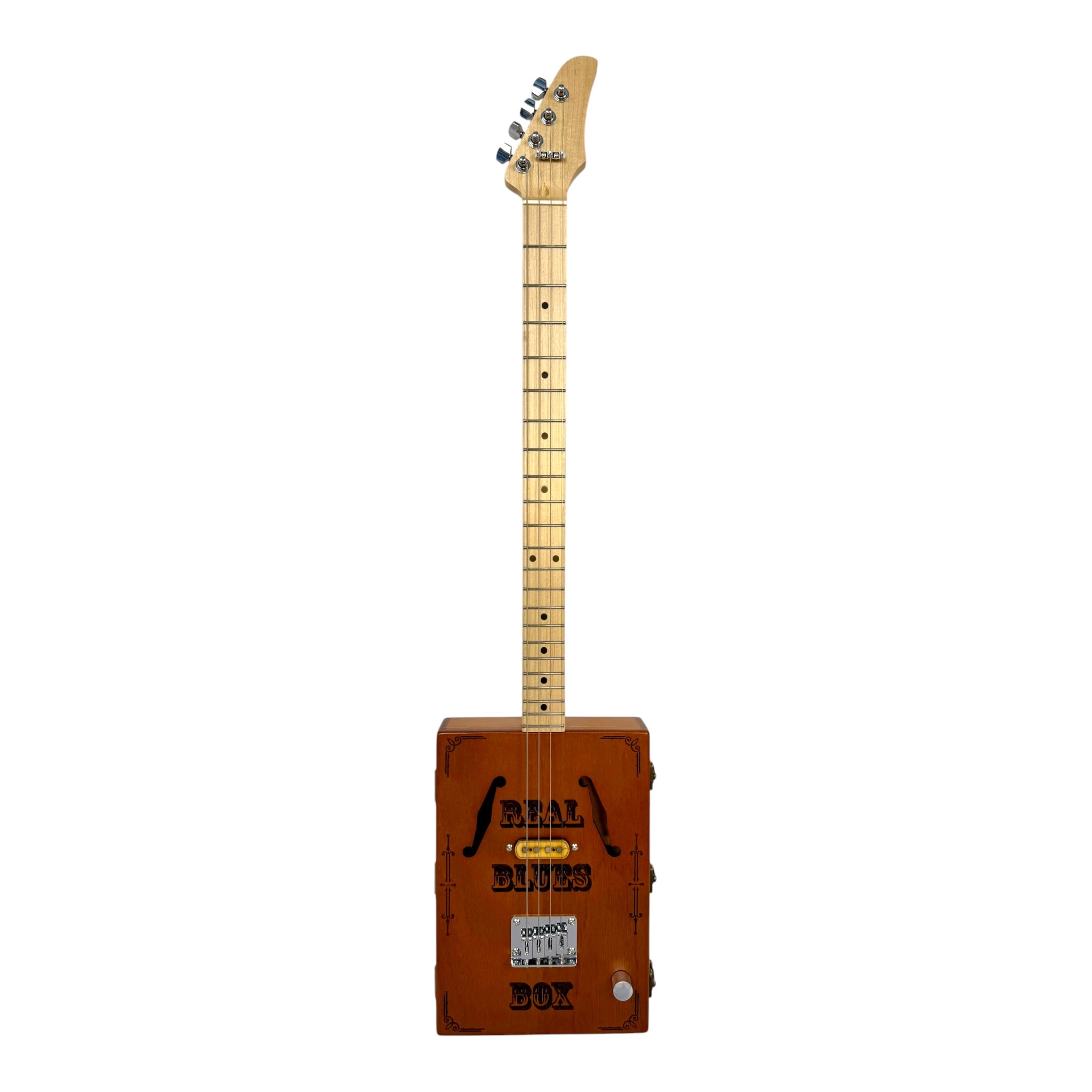 Haze X4 "Blues" Mahogany Body 4-String Electric Cigar Box Guitar Complete DIY Kit - Passive Single Coil Pickup