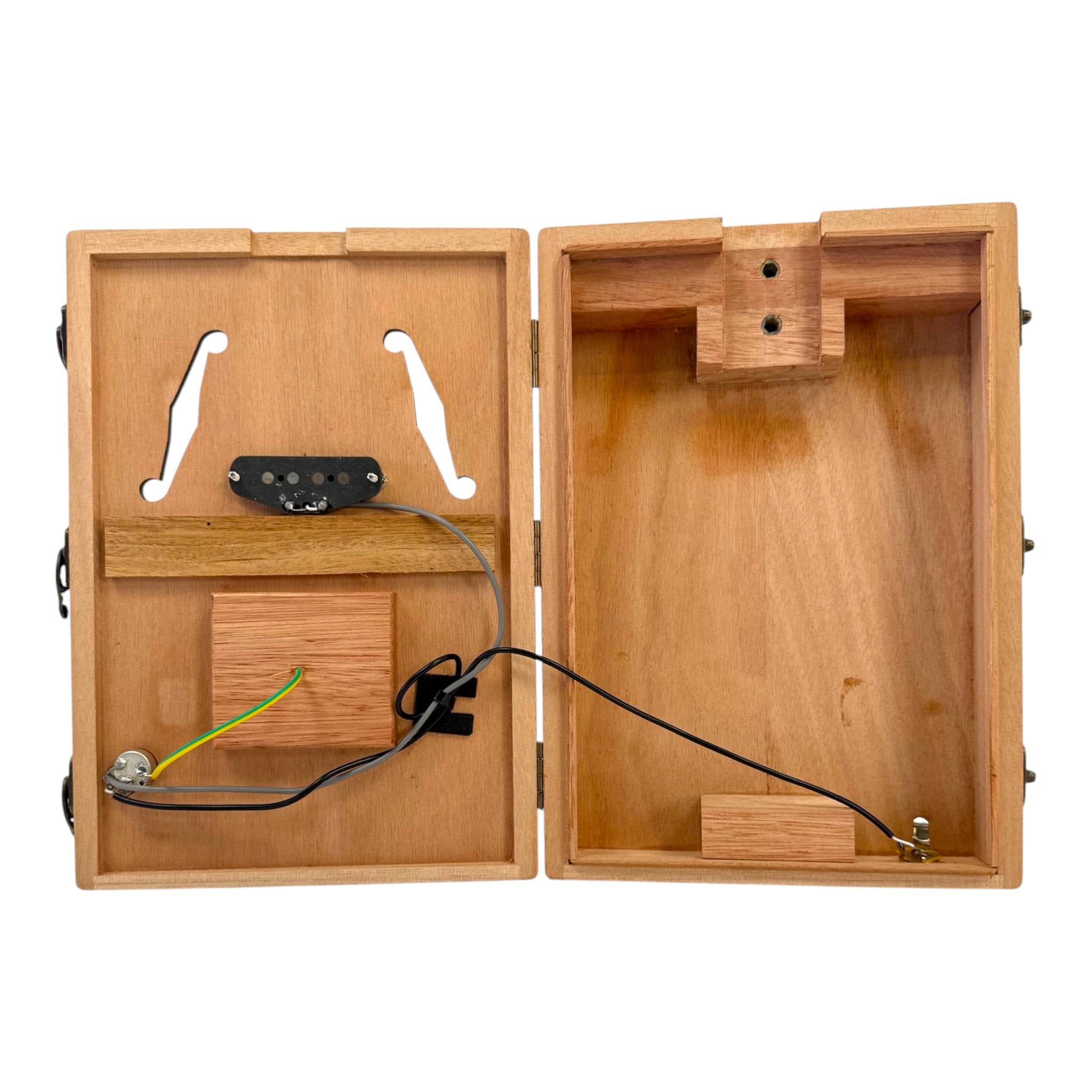 Haze X4 "Blues" Mahogany Body 4-String Electric Cigar Box Guitar Complete DIY Kit - Passive Single Coil Pickup