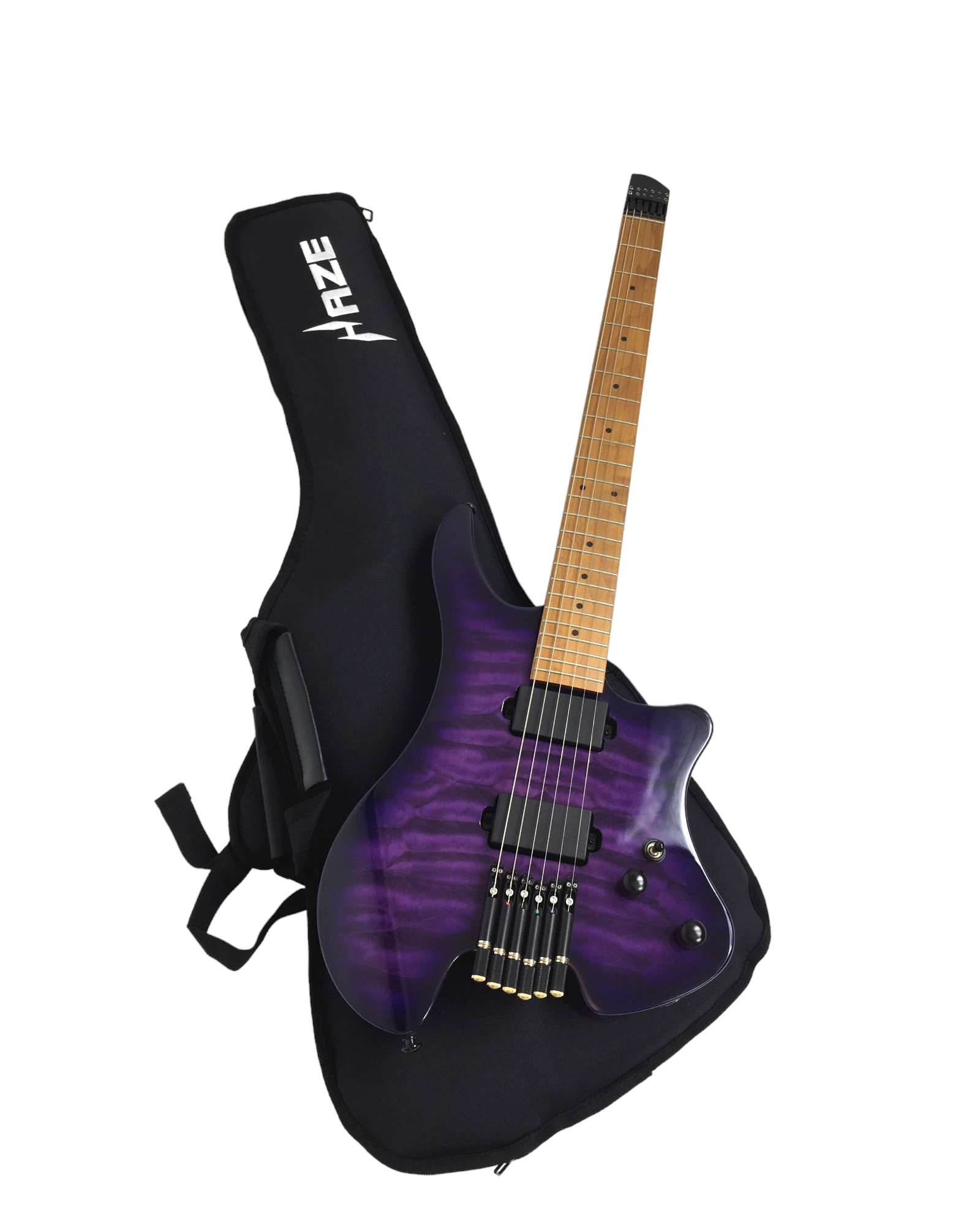 Haze Headless Electric Guitar Bag - Black HL001GB