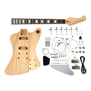 HSFB1930MDIY Solid Mahogany Bolt-On Neck HFB H-H Electric Guitar DIY Kit - Complete No-Soldering w/ White Pickguard & Chrome Hardware