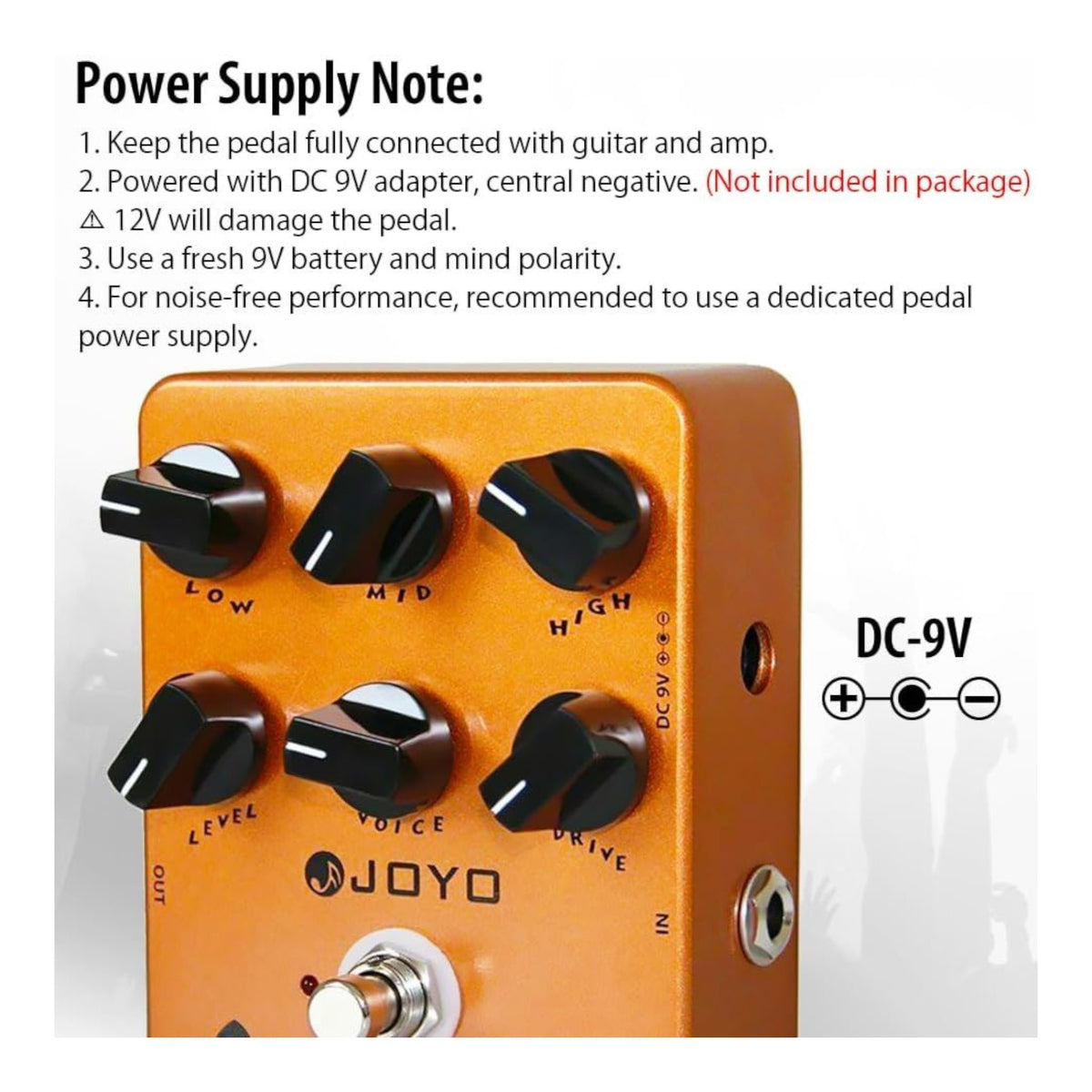 (PREORDER : EST LATE SEPT 2026) Joyo JF14 "American Sound" American-Style Tube Amp Simulator Pedal w/ 3-Band EQ