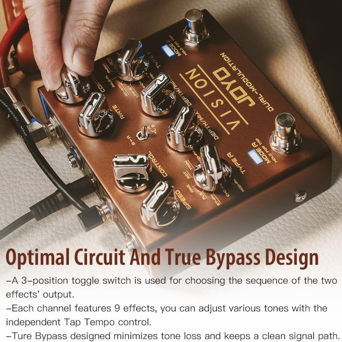 (PREORDER : EST LATE SEPT 2026) Joyo R09 "Vision" Dual Channel Modulation Effects Pedal w/ Tap Tempo