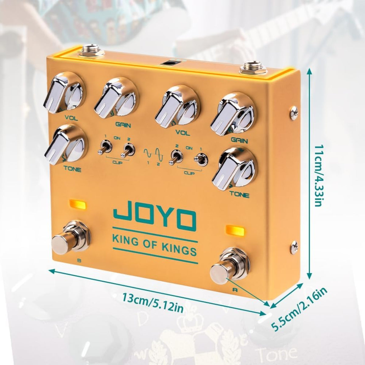 (PREORDER : EST LATE SEPT 2026) Joyo R20 "King of Kings" Dual Channel Vintage-Style Overdrive Effects Pedal w/ Diode Clipping