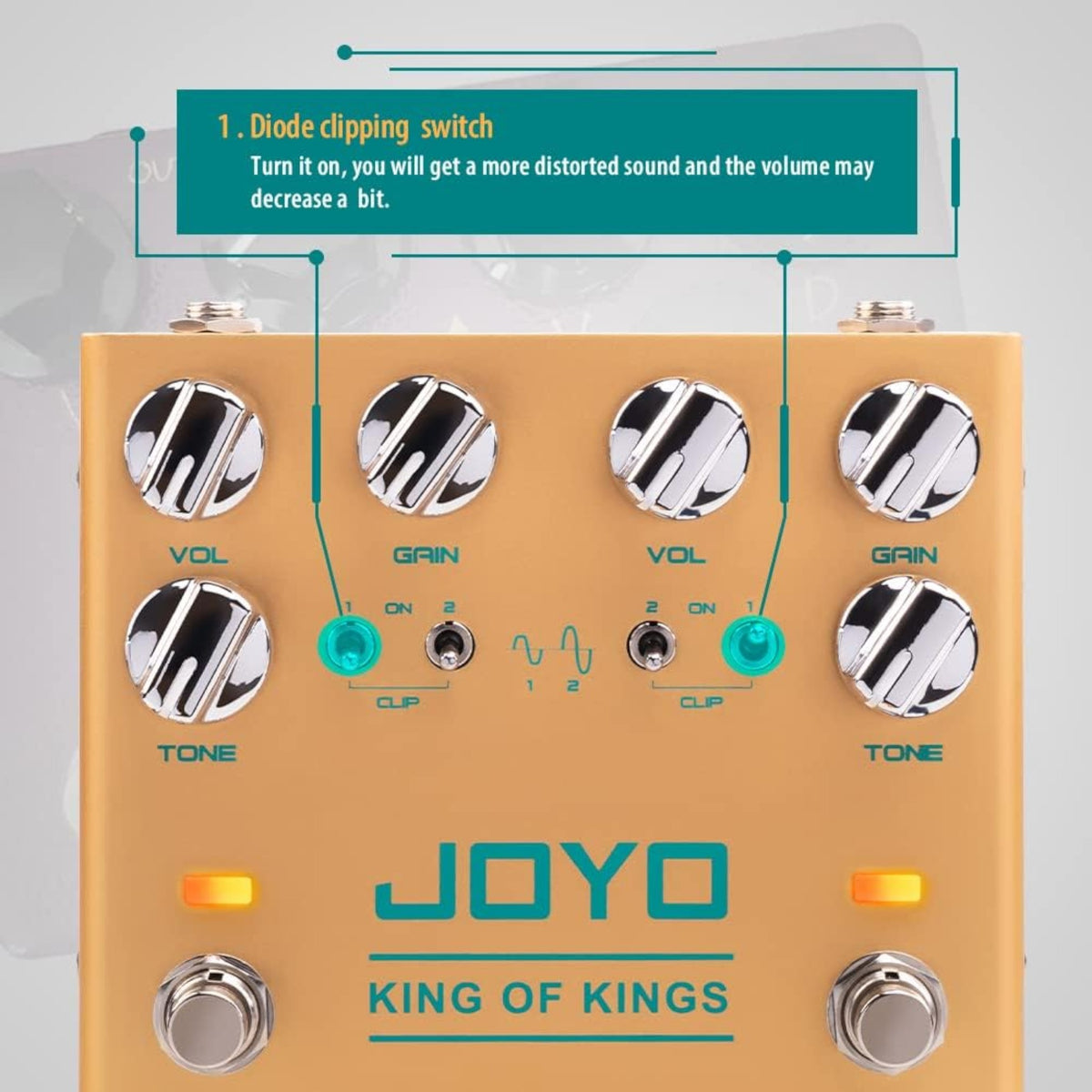 (PREORDER : EST LATE SEPT 2026) Joyo R20 "King of Kings" Dual Channel Vintage-Style Overdrive Effects Pedal w/ Diode Clipping