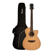 Klema K300JCCE Solid Cedar Top Indian Rosewood Body Fishman Pickup/Tuner Acoustic Guitar - Natural