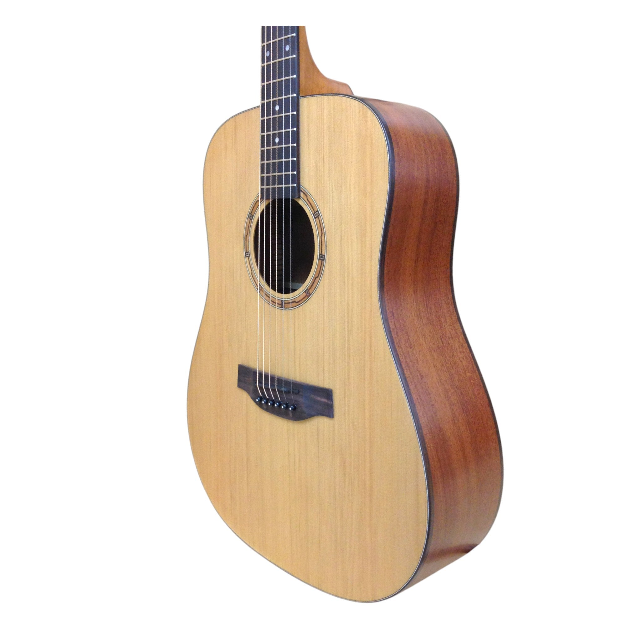 Klema K100DC Solid Canadian Cedar Top Mahogany Body Dreadnought Cutaway Acoustic Guitar - Natural