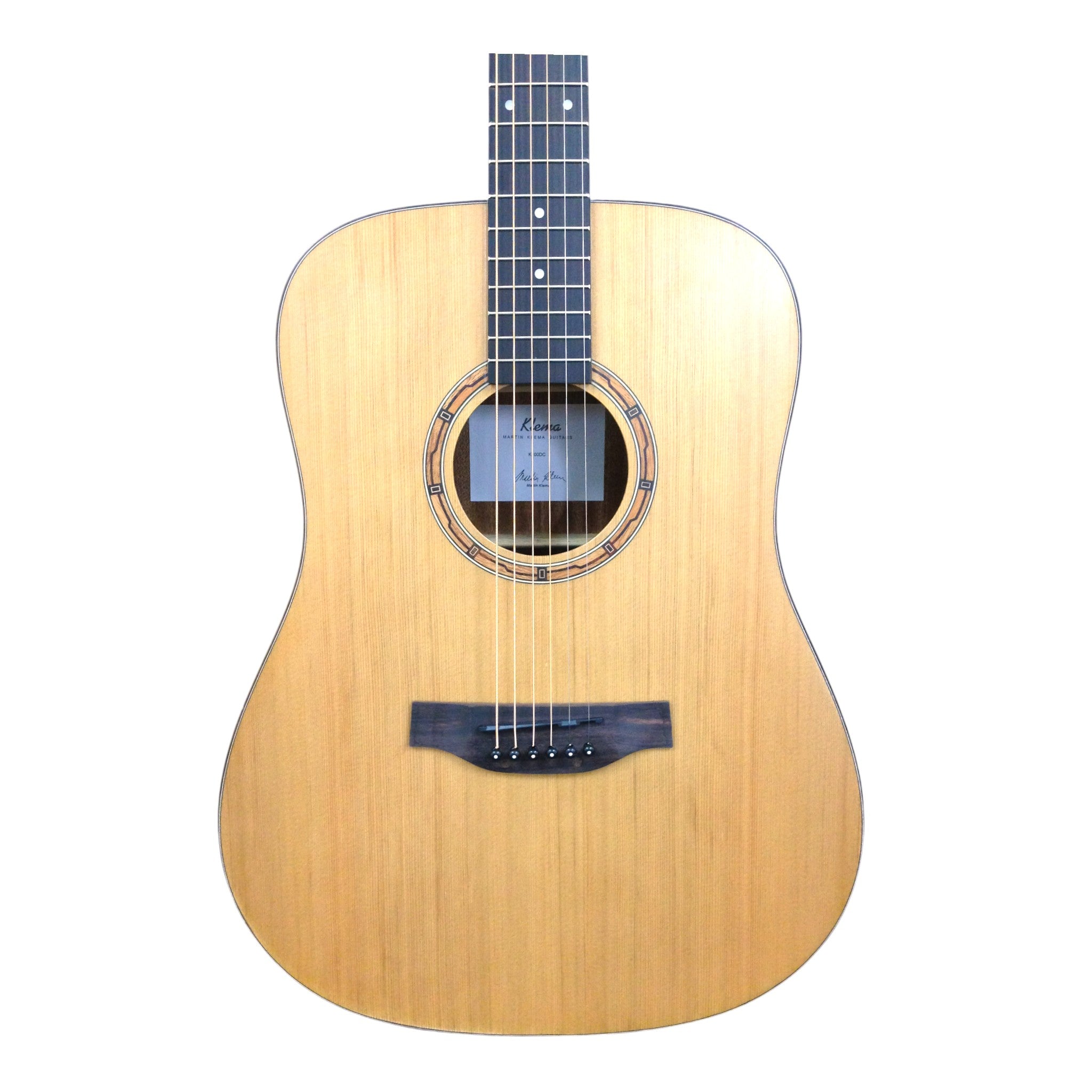 Klema K100DC Solid Canadian Cedar Top Mahogany Body Dreadnought Cutaway Acoustic Guitar - Natural