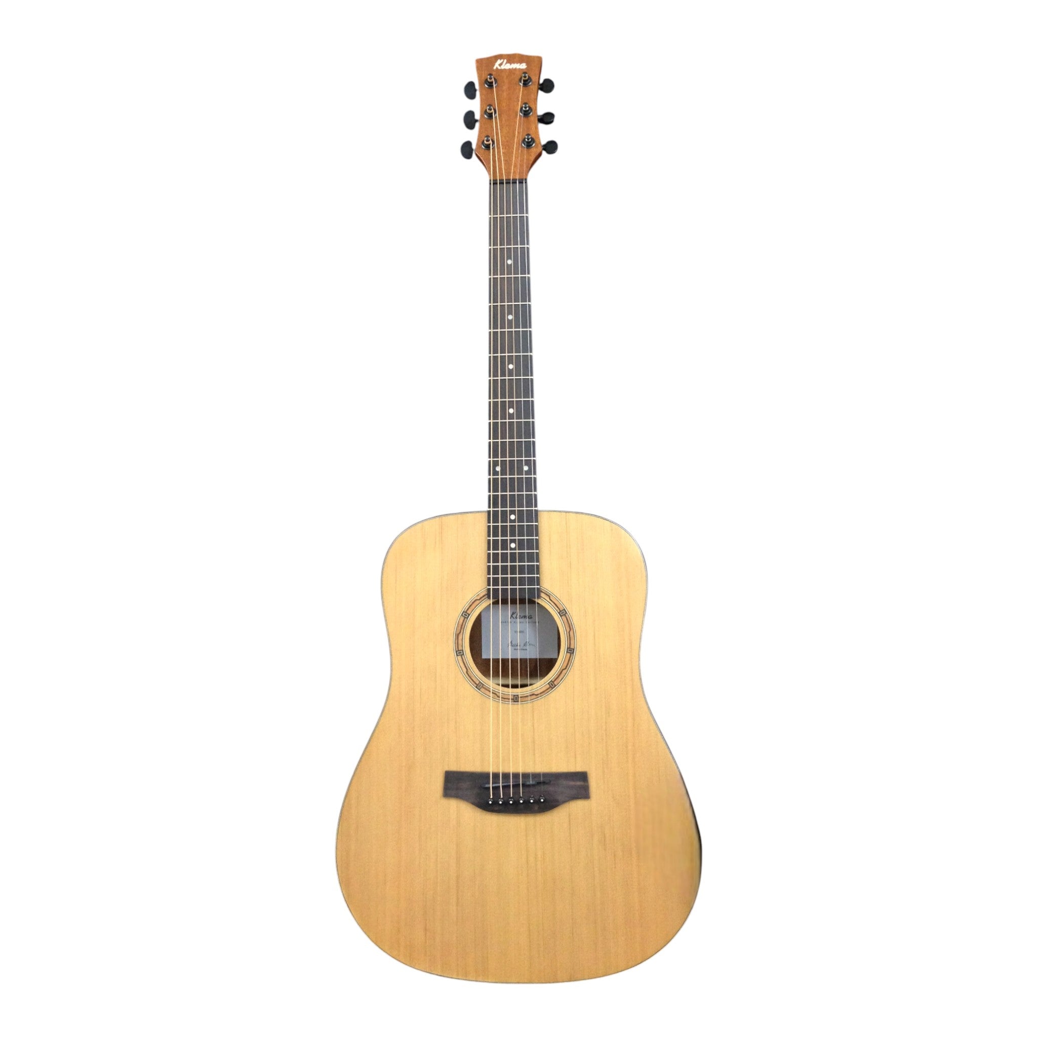 Klema K100DC Solid Canadian Cedar Top Mahogany Body Dreadnought Cutaway Acoustic Guitar - Natural
