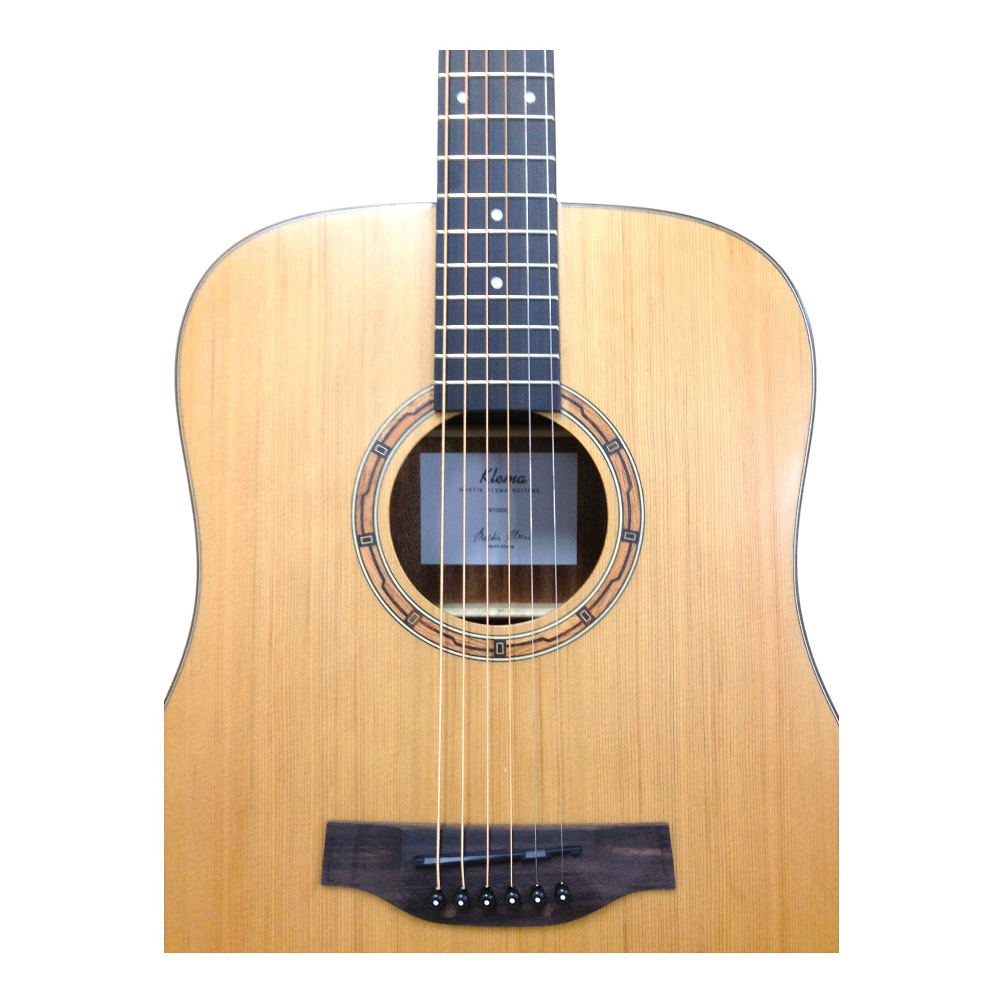 Klema K100DC Solid Canadian Cedar Top Mahogany Body Dreadnought Cutaway Acoustic Guitar - Natural