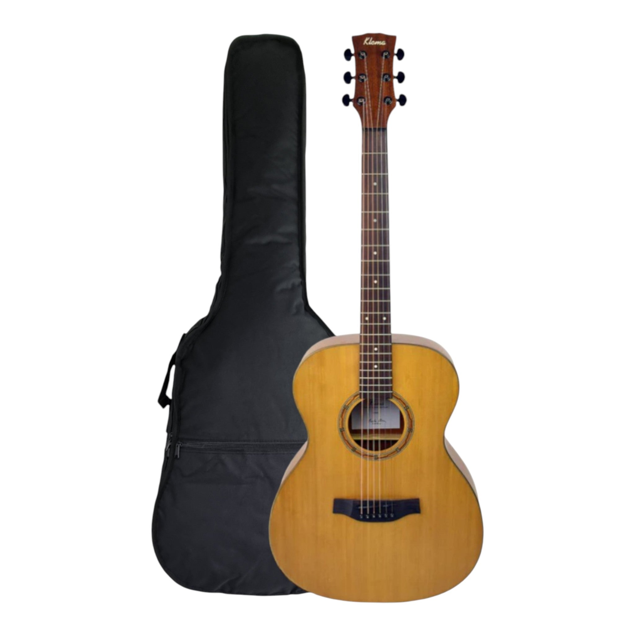 Klema K100JC Solid Canadian Cedar Top Mahogany Body Jumbo Acoustic Guitar - Natural