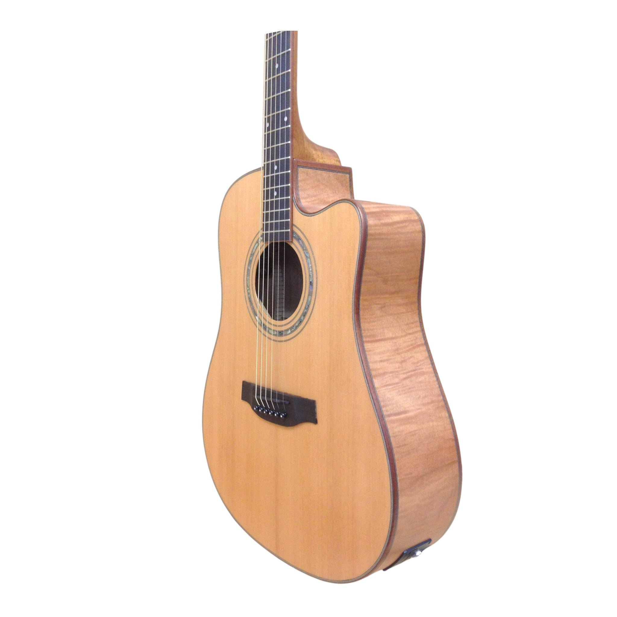 Klema K200DCCE Solid Canadian Cedar Top Flamed Maple Body Dreadnought Cutaway Acoustic Guitar - Natural