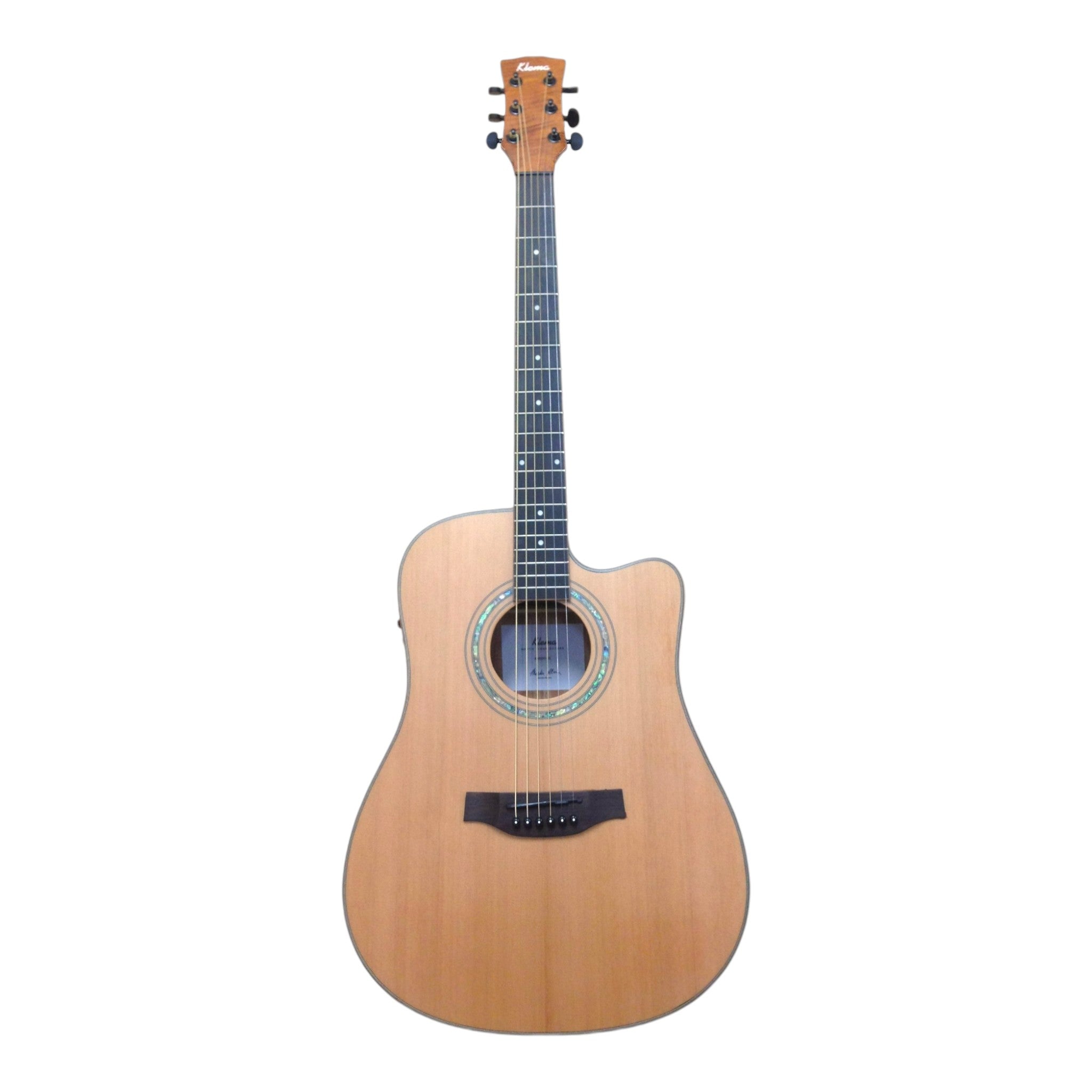 Klema K200DCCE Solid Canadian Cedar Top Flamed Maple Body Dreadnought Cutaway Acoustic Guitar - Natural