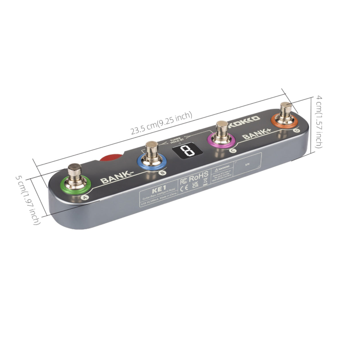 (PREORDER: MID OCT 2026) Kokko KE1 Multi-Functional Portable Guitar Effects Processor Pedal w/ Amp and IR Cab Simulations & USB Audio Interface