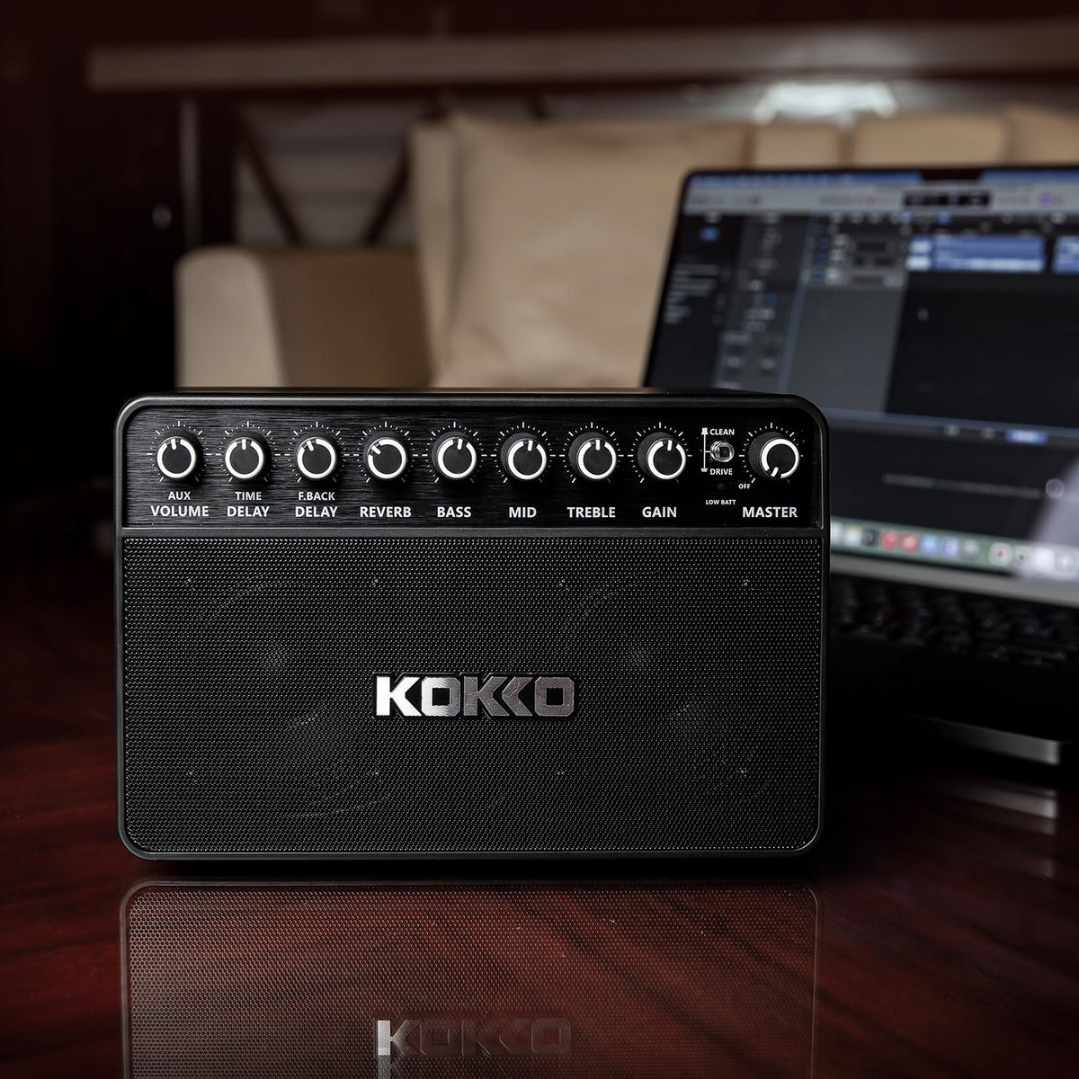 (PREORDER: MID OCT 2026) Kokko KG20 20W Portable Rechargable Modeling Electric Guitar Amplifier w/ Bluetooth & Headphone Output
