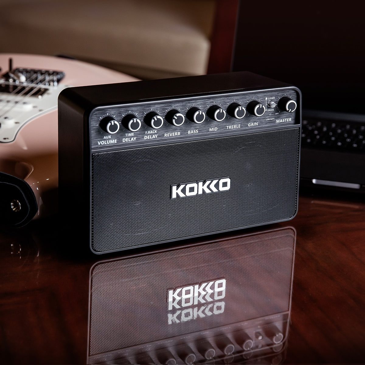 (PREORDER: MID OCT 2026) Kokko KG20 20W Portable Rechargable Modeling Electric Guitar Amplifier w/ Bluetooth & Headphone Output