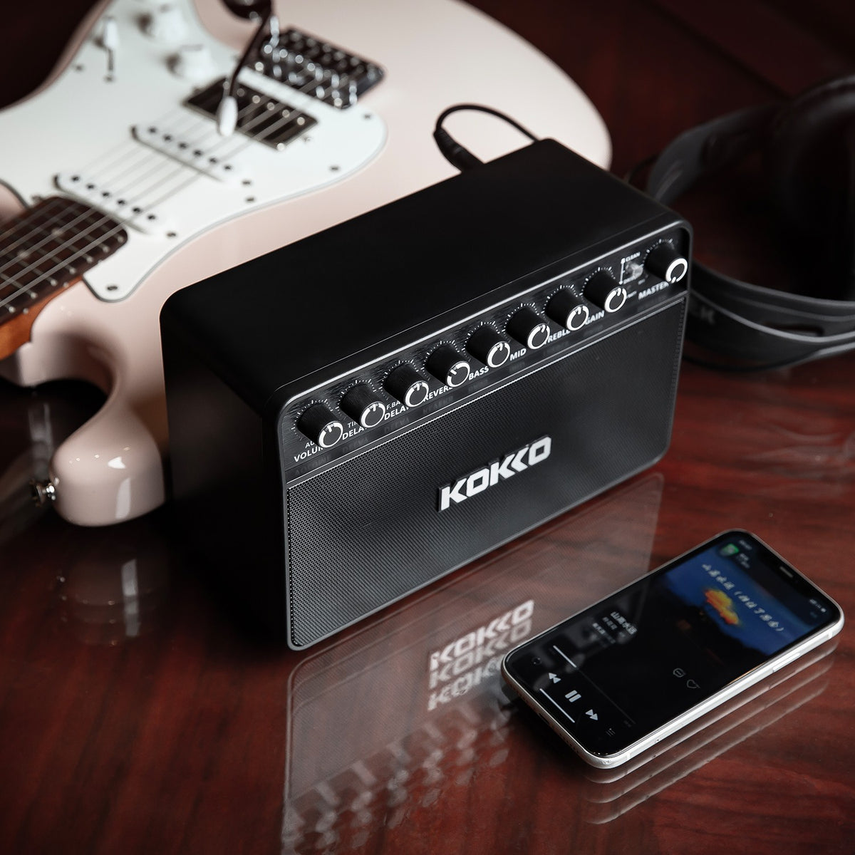 (PREORDER: MID OCT 2026) Kokko KG20 20W Portable Rechargable Modeling Electric Guitar Amplifier w/ Bluetooth & Headphone Output