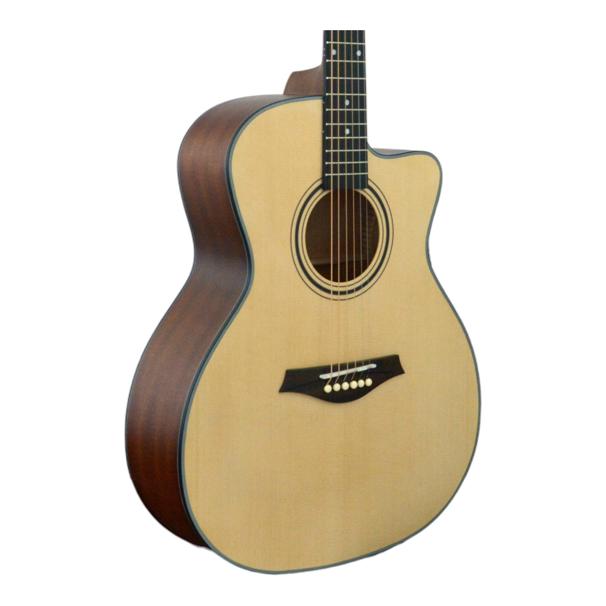 Mentreel HB6GAC 41" Spruce Top OM Cutaway Acoustic Guitar - Natural Matte