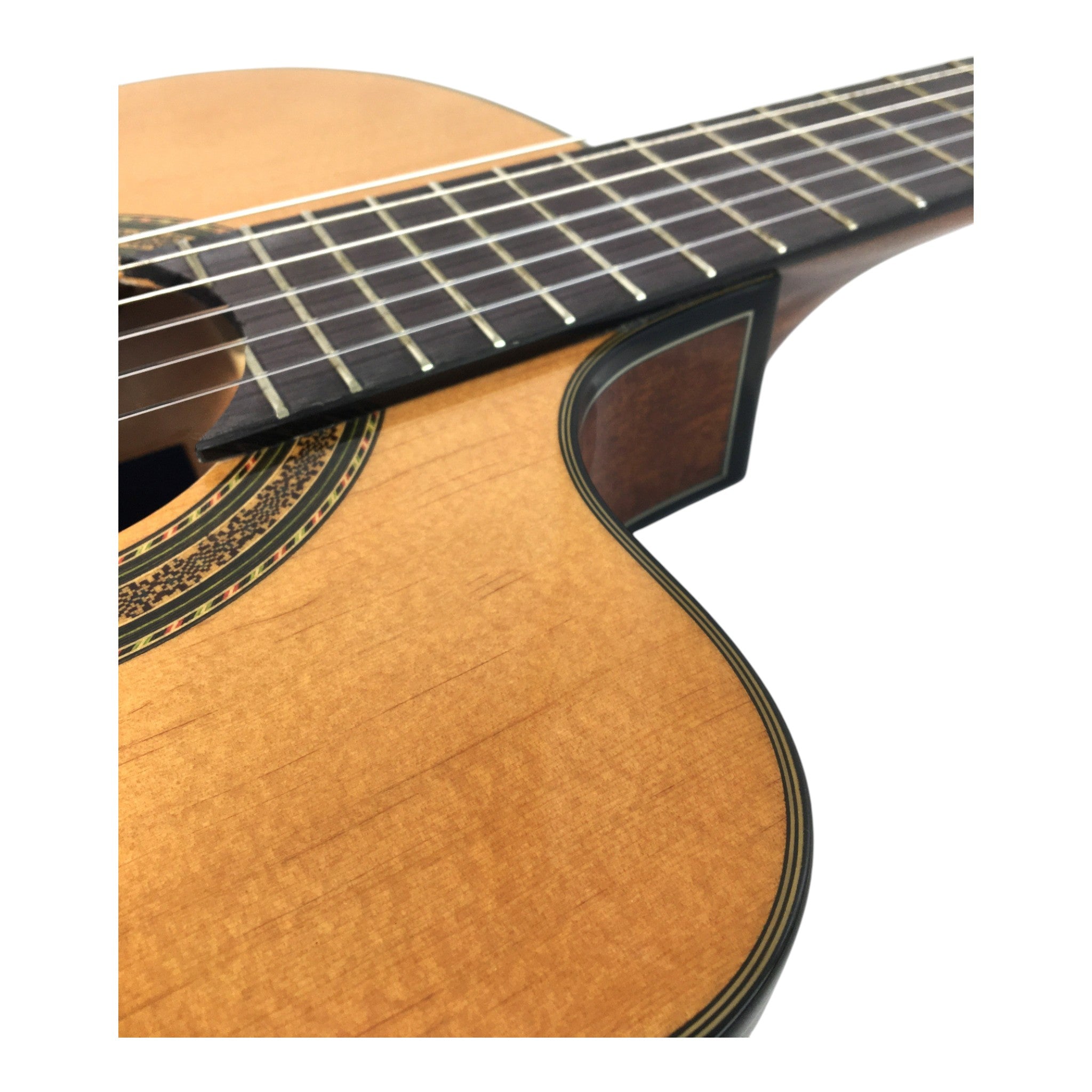 Miguel Rosales C3BCEQSM Solid Spruce Thin-Body Cutaway Built-In Pickup/Tuner Classical Guitar - Natural