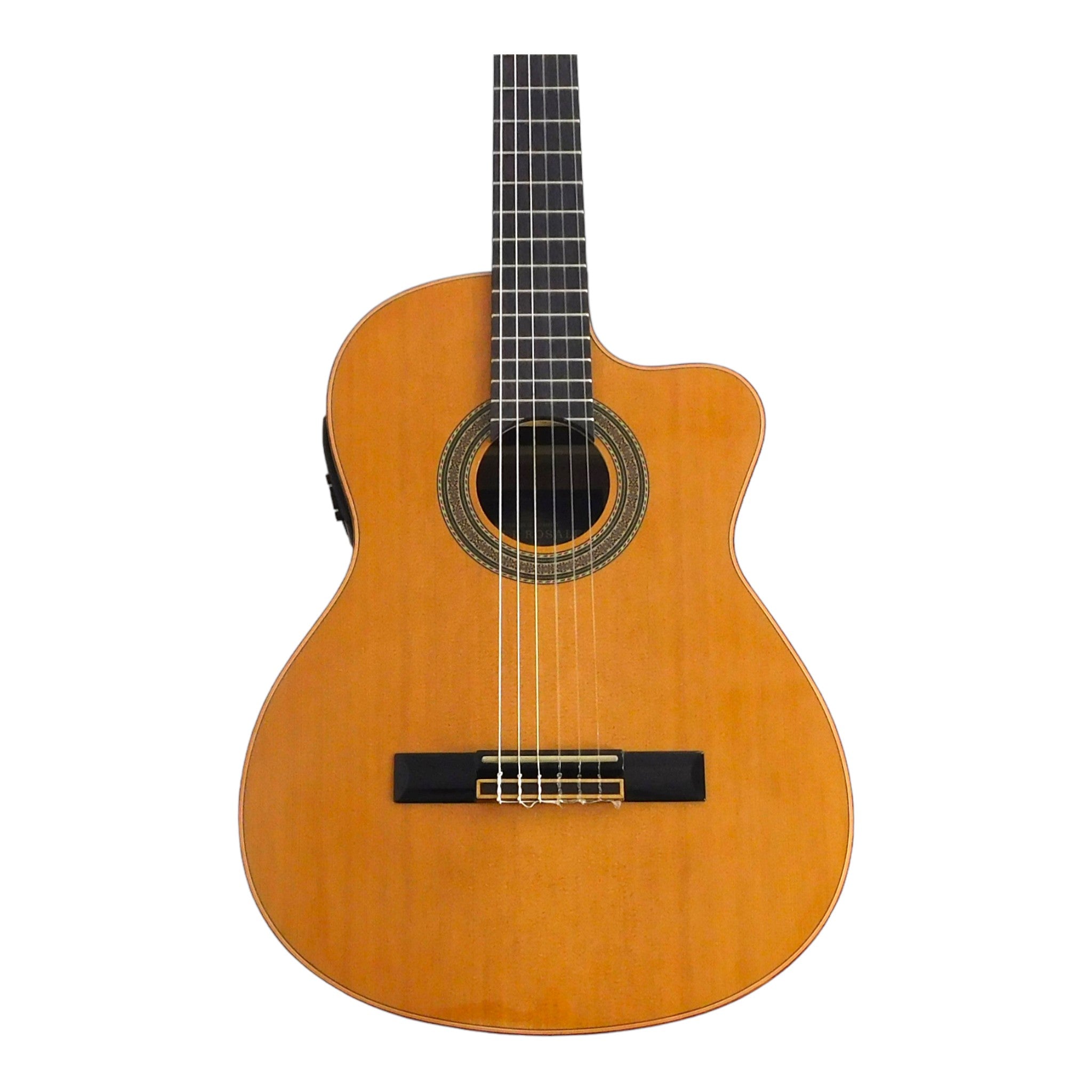 Miguel Rosales HS10CEQN Solid Canadian Cedar Cutaway Built-In Belcat Pickup/Tuner Classical Guitar - Natural
