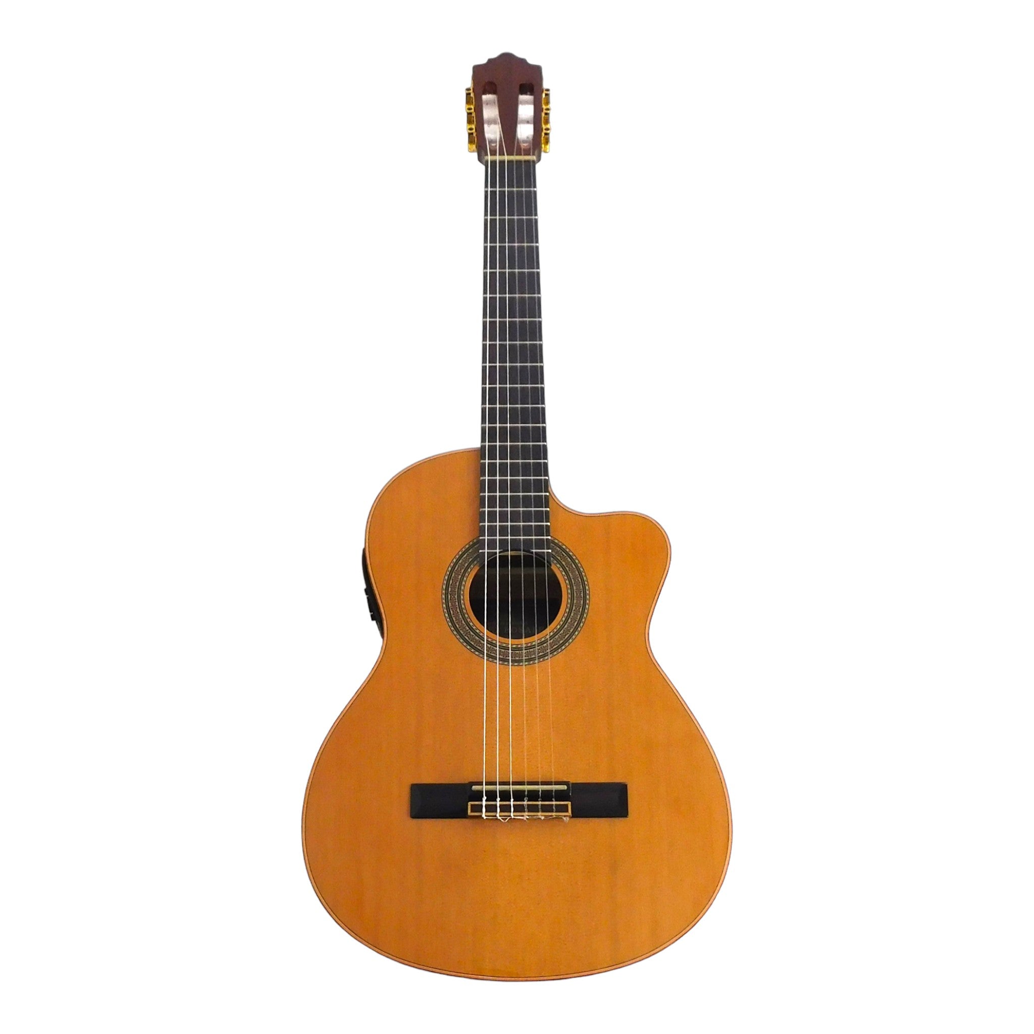 Miguel Rosales HS10CEQN Solid Canadian Cedar Cutaway Built-In Belcat Pickup/Tuner Classical Guitar - Natural