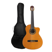 Miguel Rosales HS10CEQN Solid Canadian Cedar Cutaway Built-In Belcat Pickup/Tuner Classical Guitar - Natural