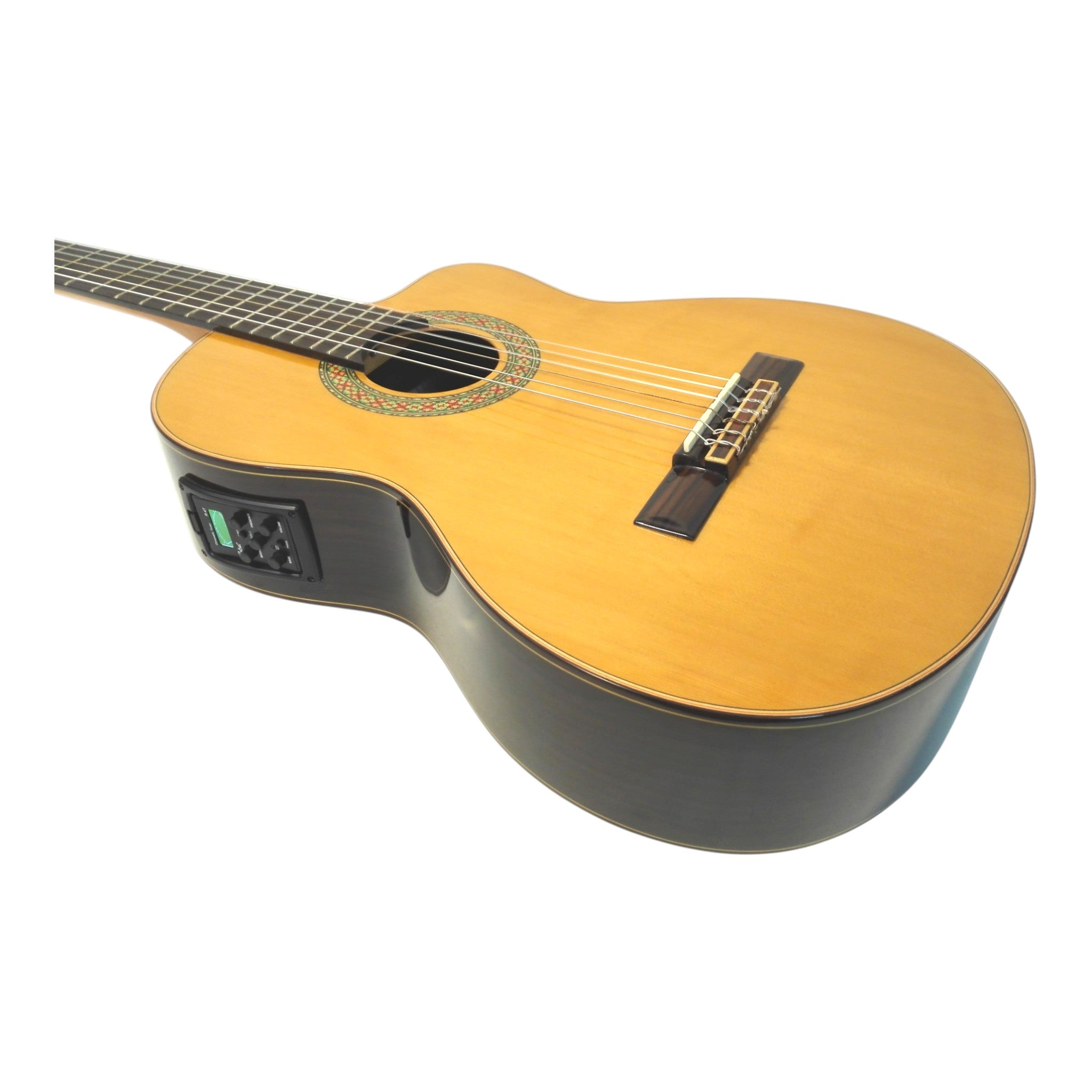 Miguel Rosales HS20CEQN Solid Cedar Cutaway Built-In Pickup/Tuner Classical Guitar - Natural