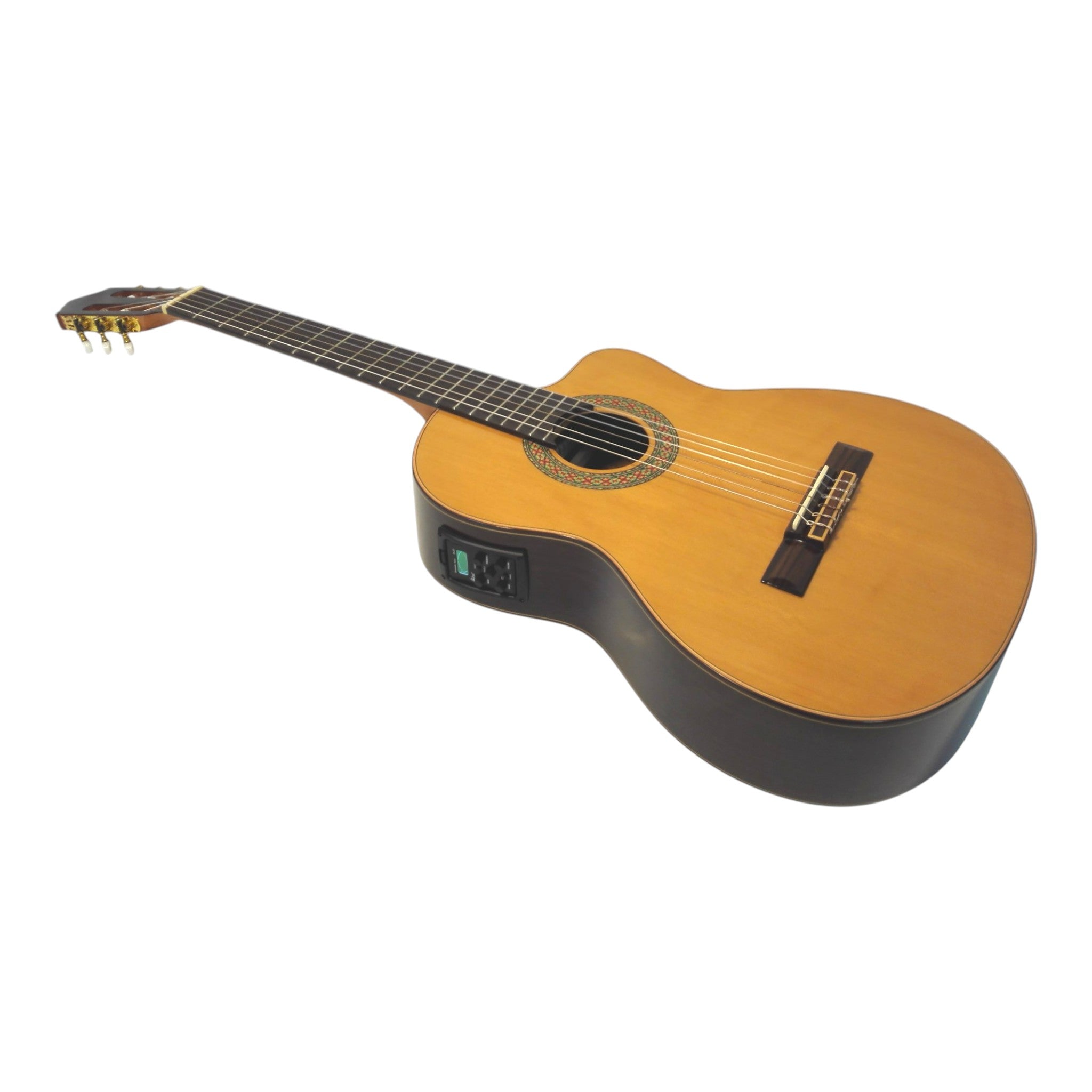 Miguel Rosales HS20CEQN Solid Cedar Cutaway Built-In Pickup/Tuner Classical Guitar - Natural