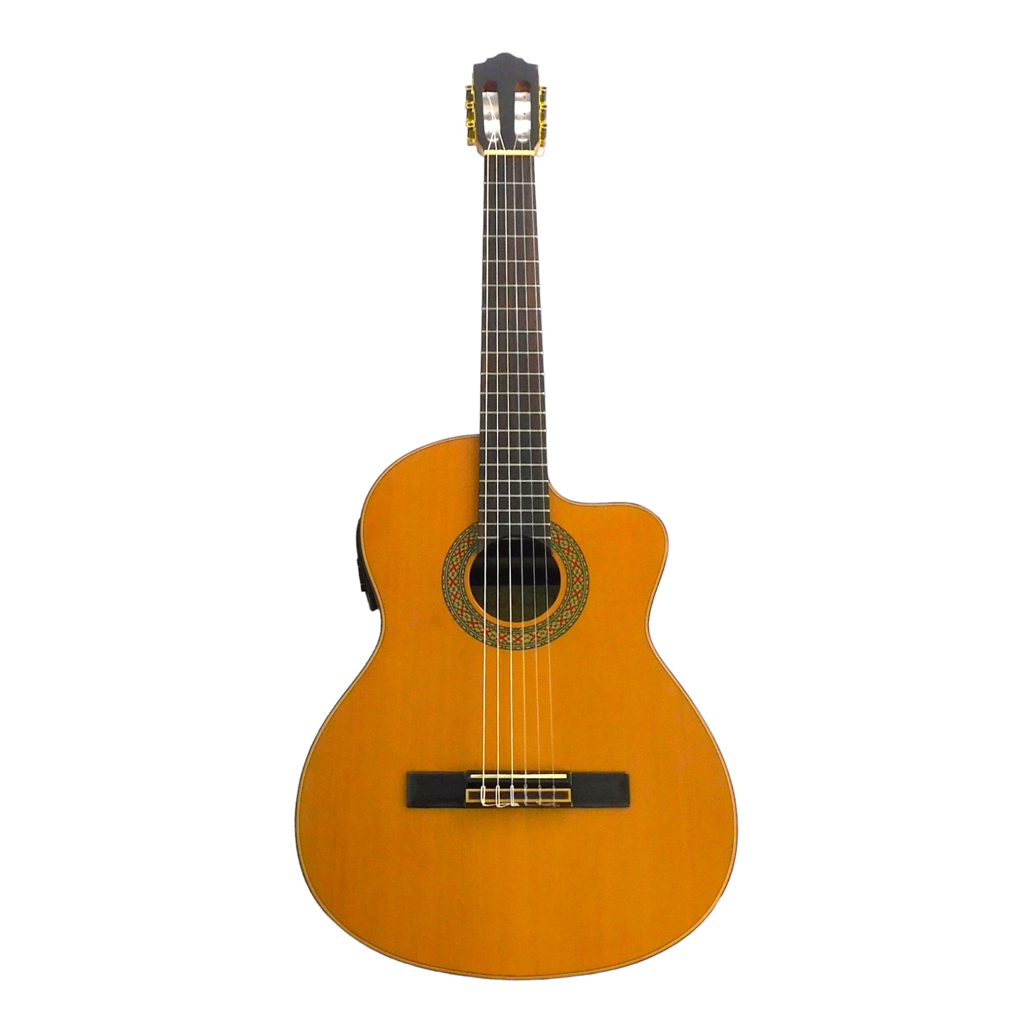 Miguel Rosales HS20CEQN Solid Cedar Cutaway Built-In Pickup/Tuner Classical Guitar - Natural