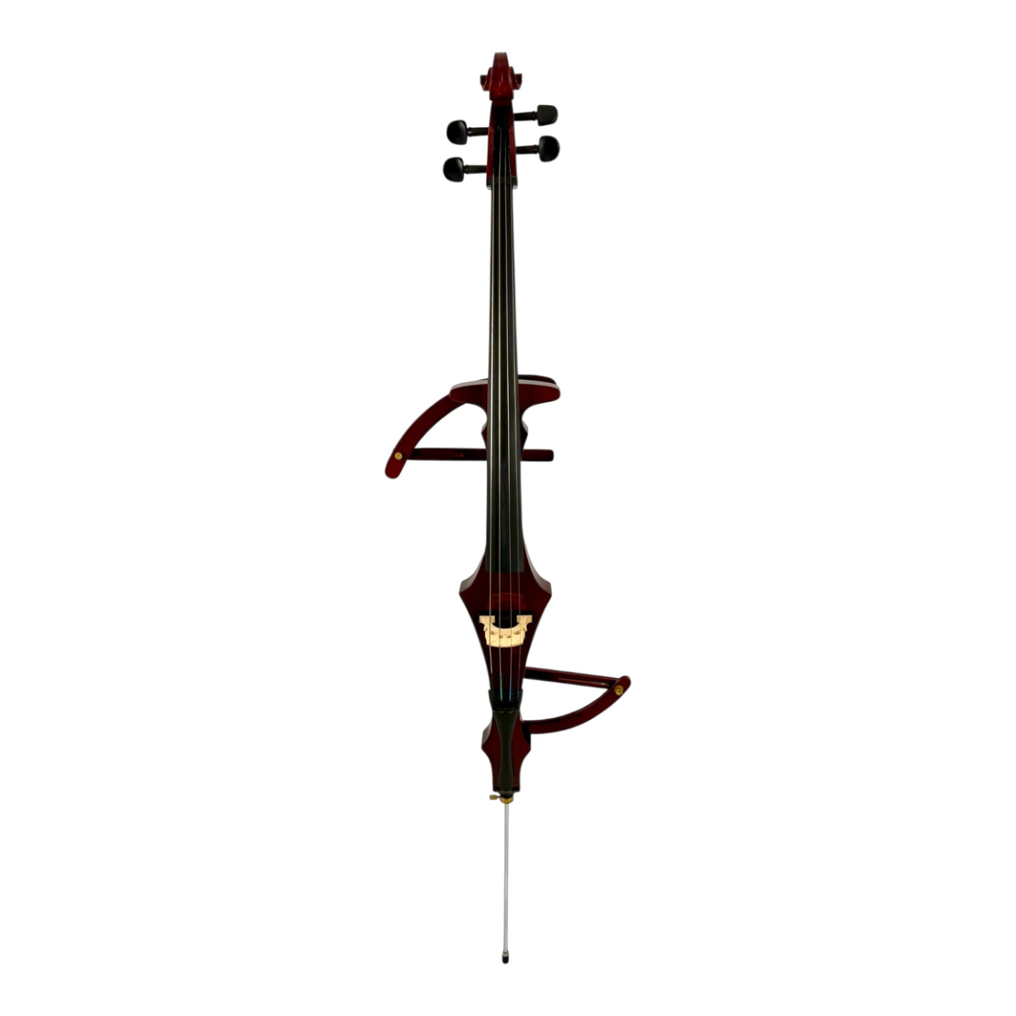 Symphony EC02R Foldable Hand-Carved Solid Catalpa Electric Cello Outfit in Woodgrain Red