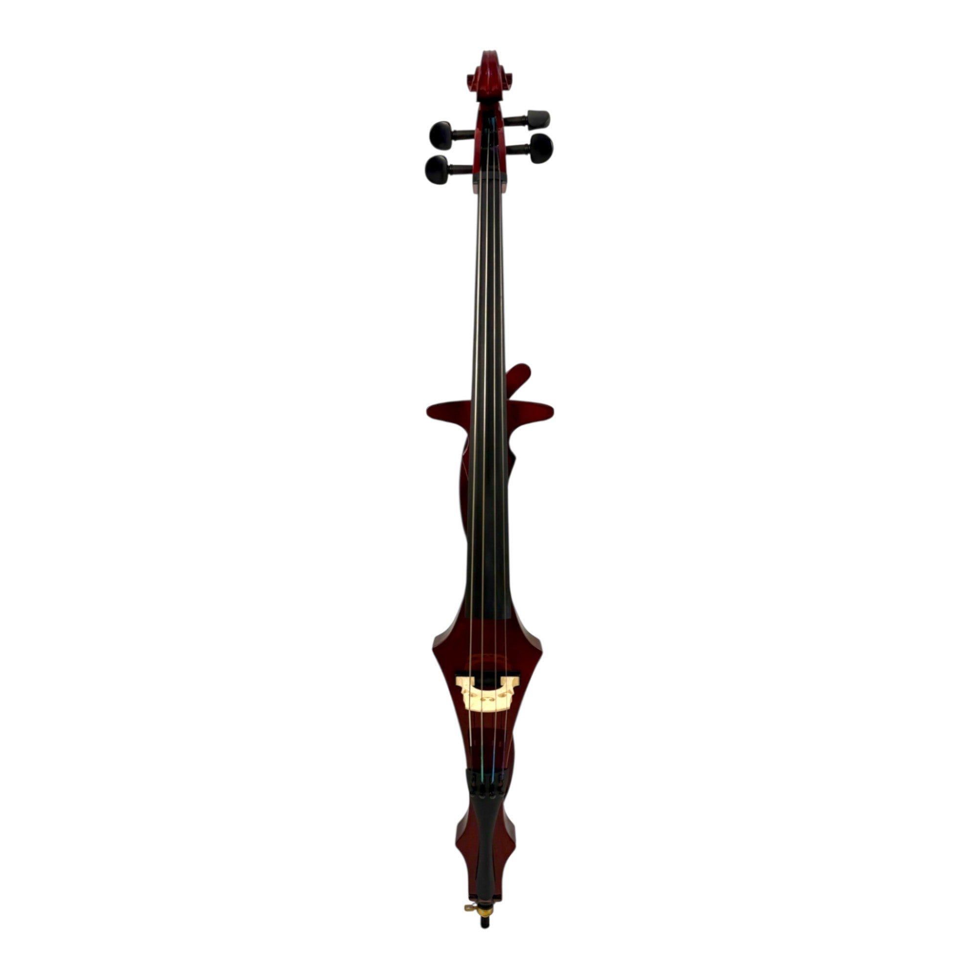 Symphony EC02R Foldable Hand-Carved Solid Catalpa Electric Cello Outfit in Woodgrain Red