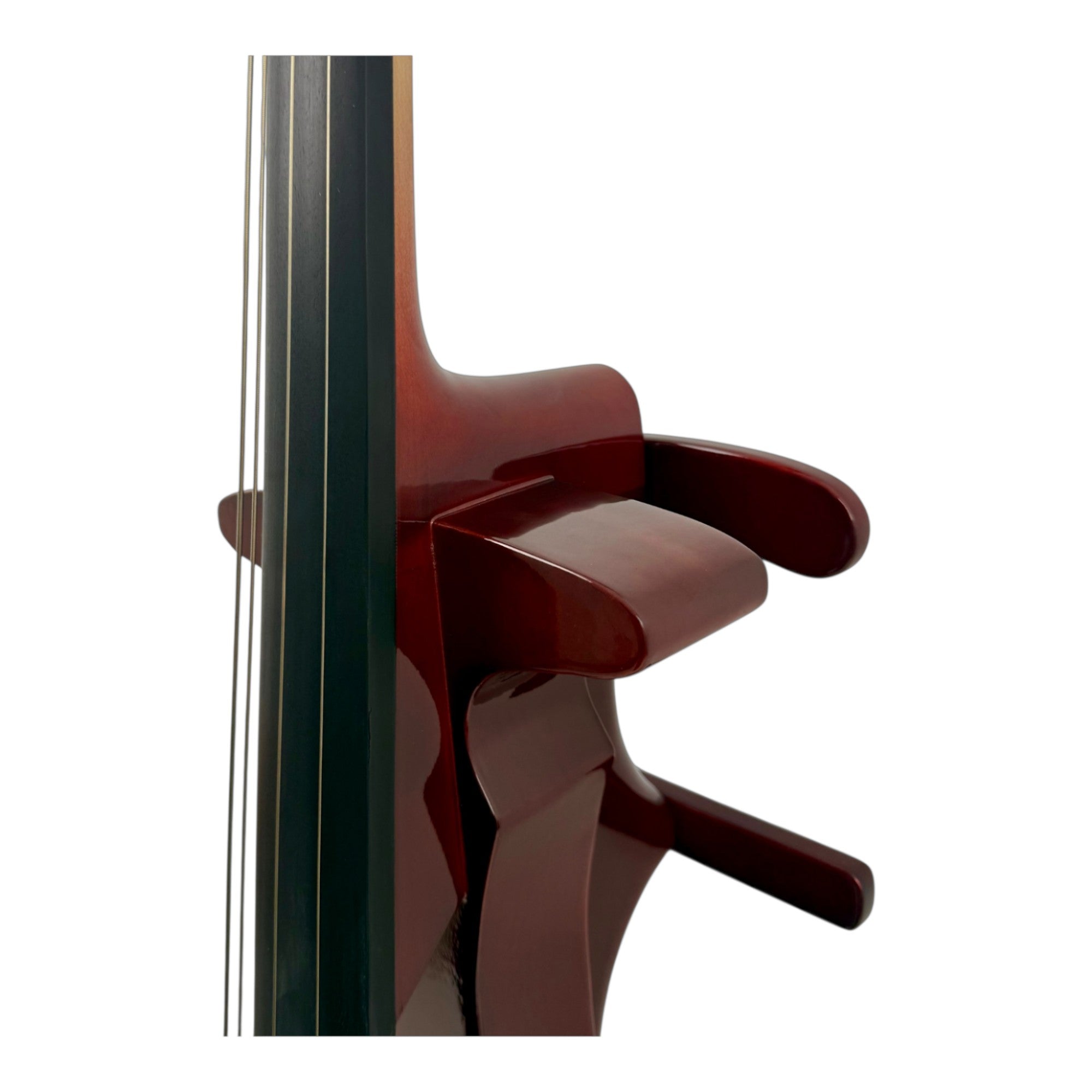 Symphony EC02R Foldable Hand-Carved Solid Catalpa Electric Cello Outfit in Woodgrain Red