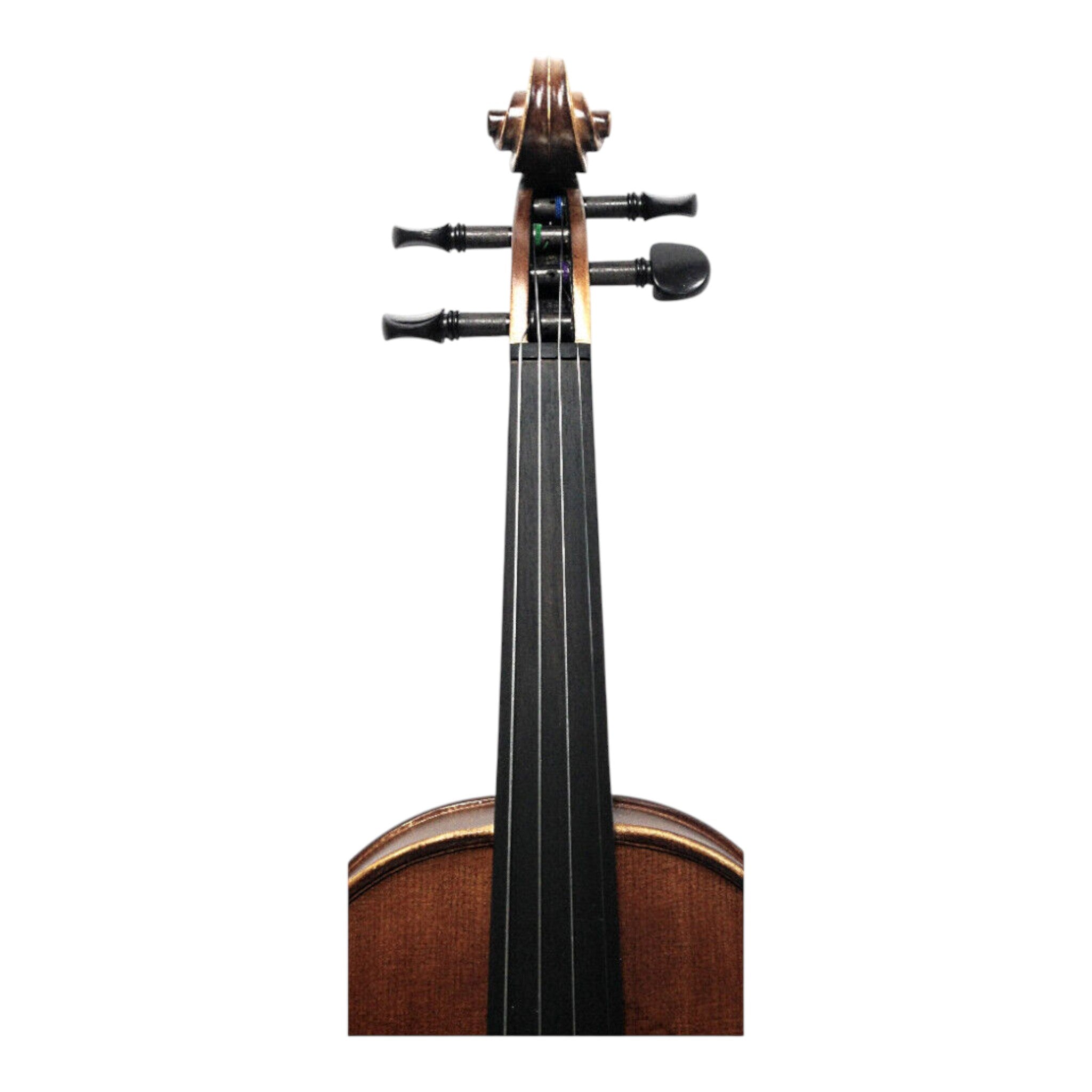 Symphony SJV01B Solid Spruce Top 4/4 to 1/4 Size Violin Outfit in Natural Satin w/ Foam Case, Bow, and Rosin