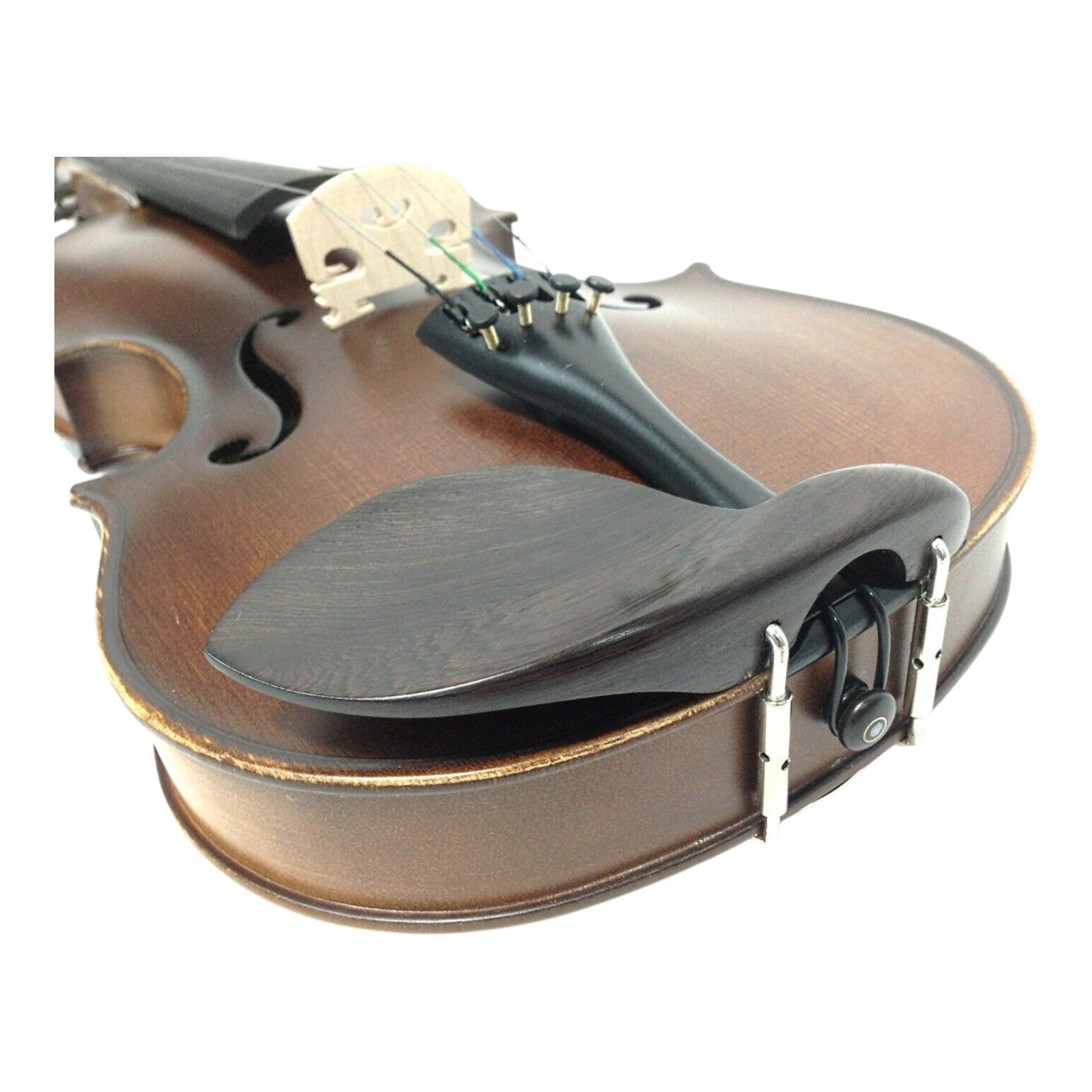 Symphony SJV01B Solid Spruce Top 4/4 to 1/4 Size Violin Outfit in Natural Satin w/ Foam Case, Bow, and Rosin