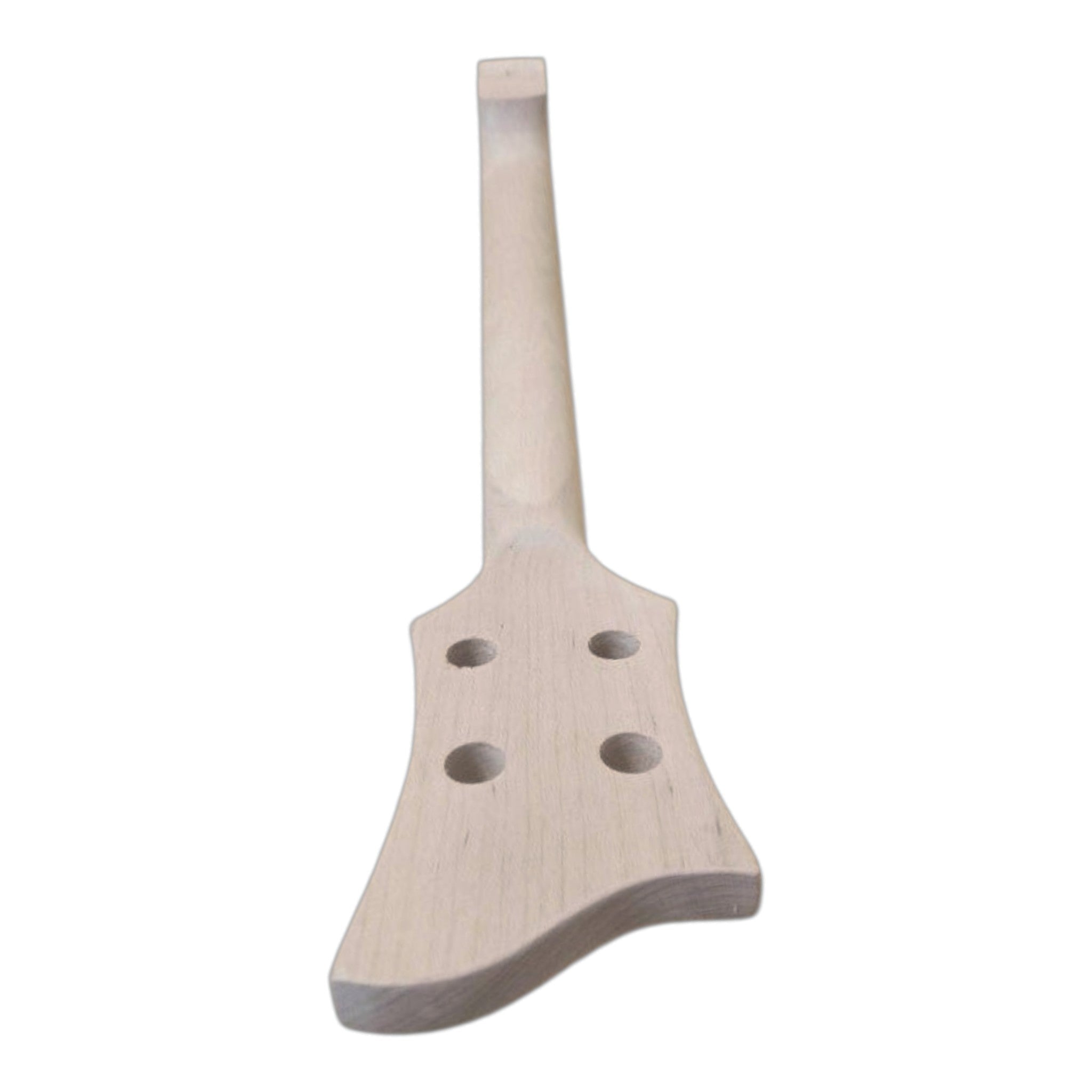 VL10DIY Hollow Basswood Body Maple Set-Neck Viola-Style Mini H-H Electric Bass Guitar DIY Kit - Complete No-Soldering w/ White Pearloid & Ebony Trims