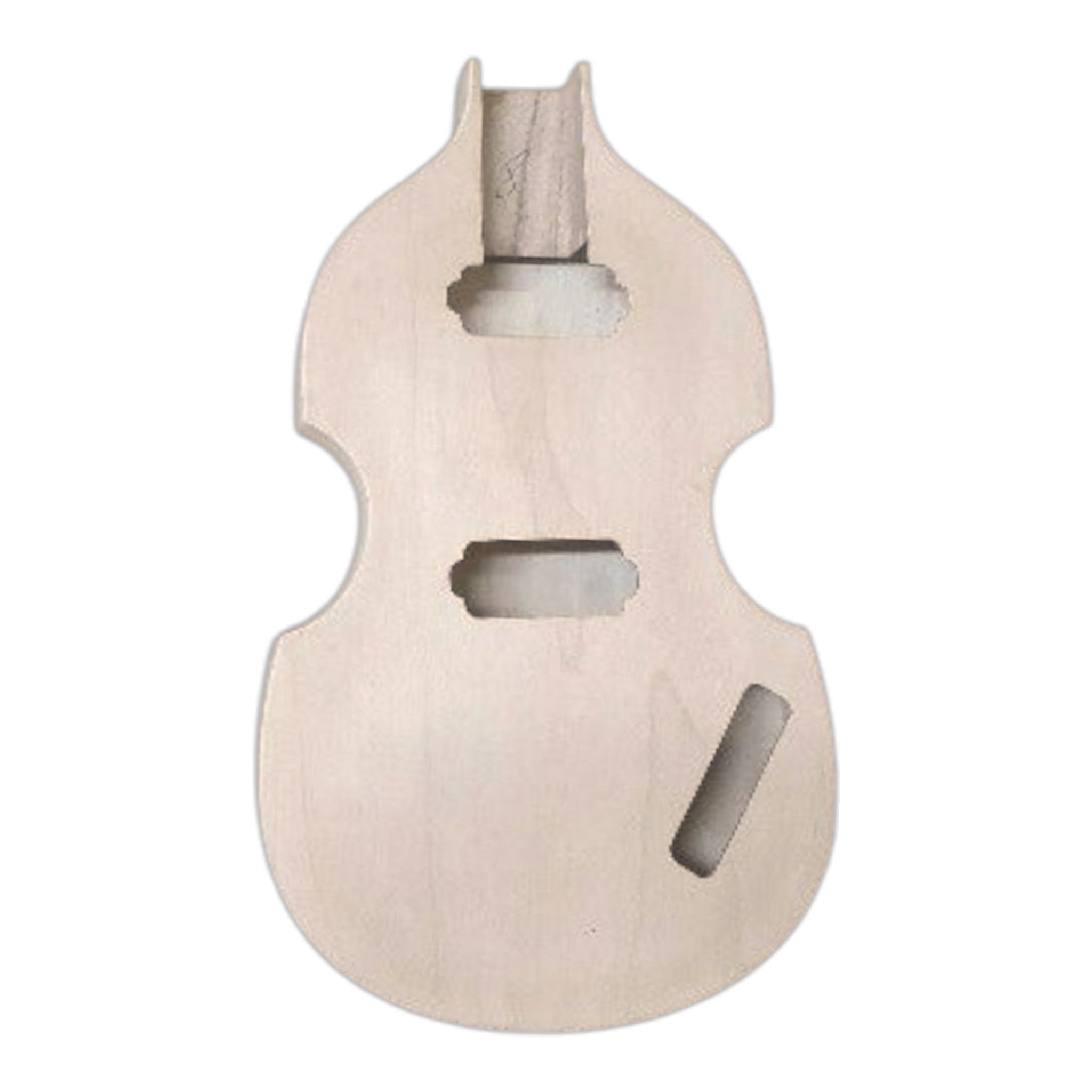 VL10DIY Hollow Basswood Body Maple Set-Neck Viola-Style Mini H-H Electric Bass Guitar DIY Kit - Complete No-Soldering w/ White Pearloid & Ebony Trims