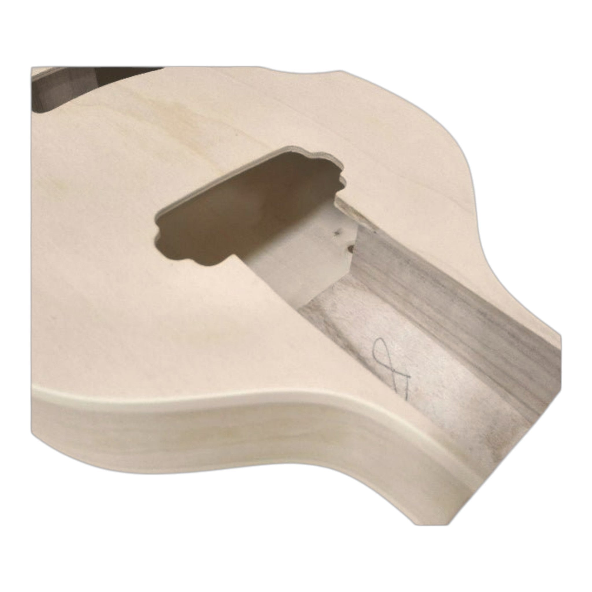 VL10DIY Hollow Basswood Body Maple Set-Neck Viola-Style Mini H-H Electric Bass Guitar DIY Kit - Complete No-Soldering w/ White Pearloid & Ebony Trims